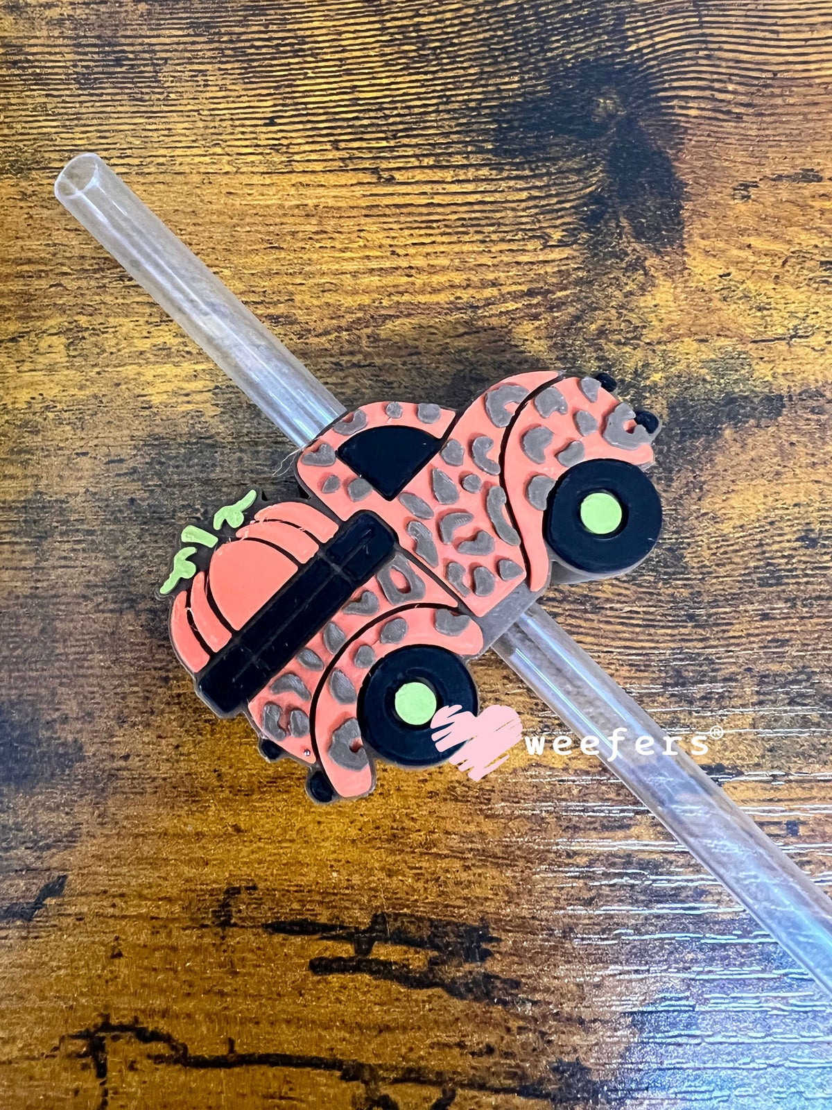 Farm Fresh Pumpkin Truck - Straw Topper Buddy (Fits only 8mm straws) Weefers