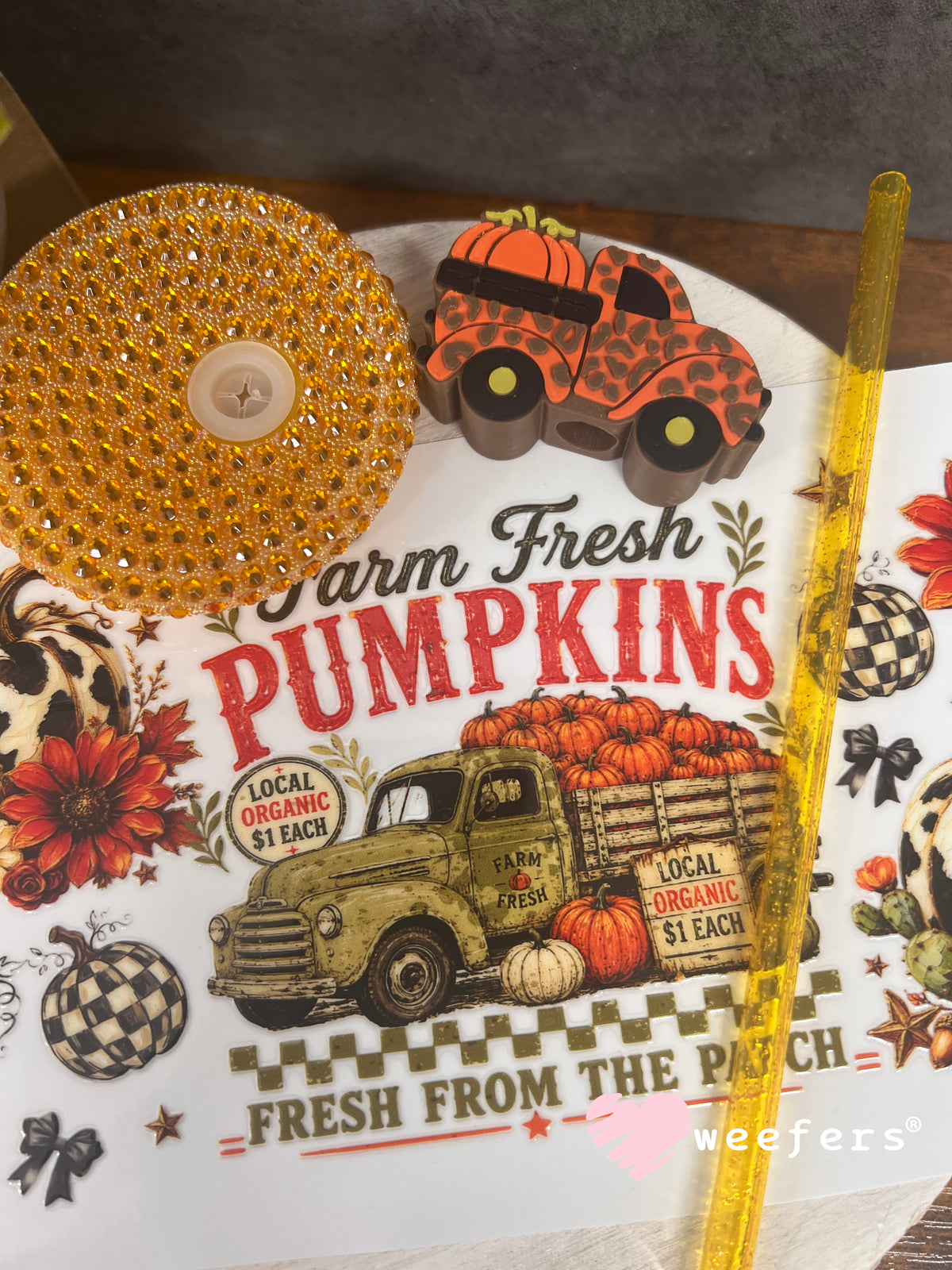 Farm Fresh Pumpkins - 16oz Generic Glass Can Cups UV DTF Kit