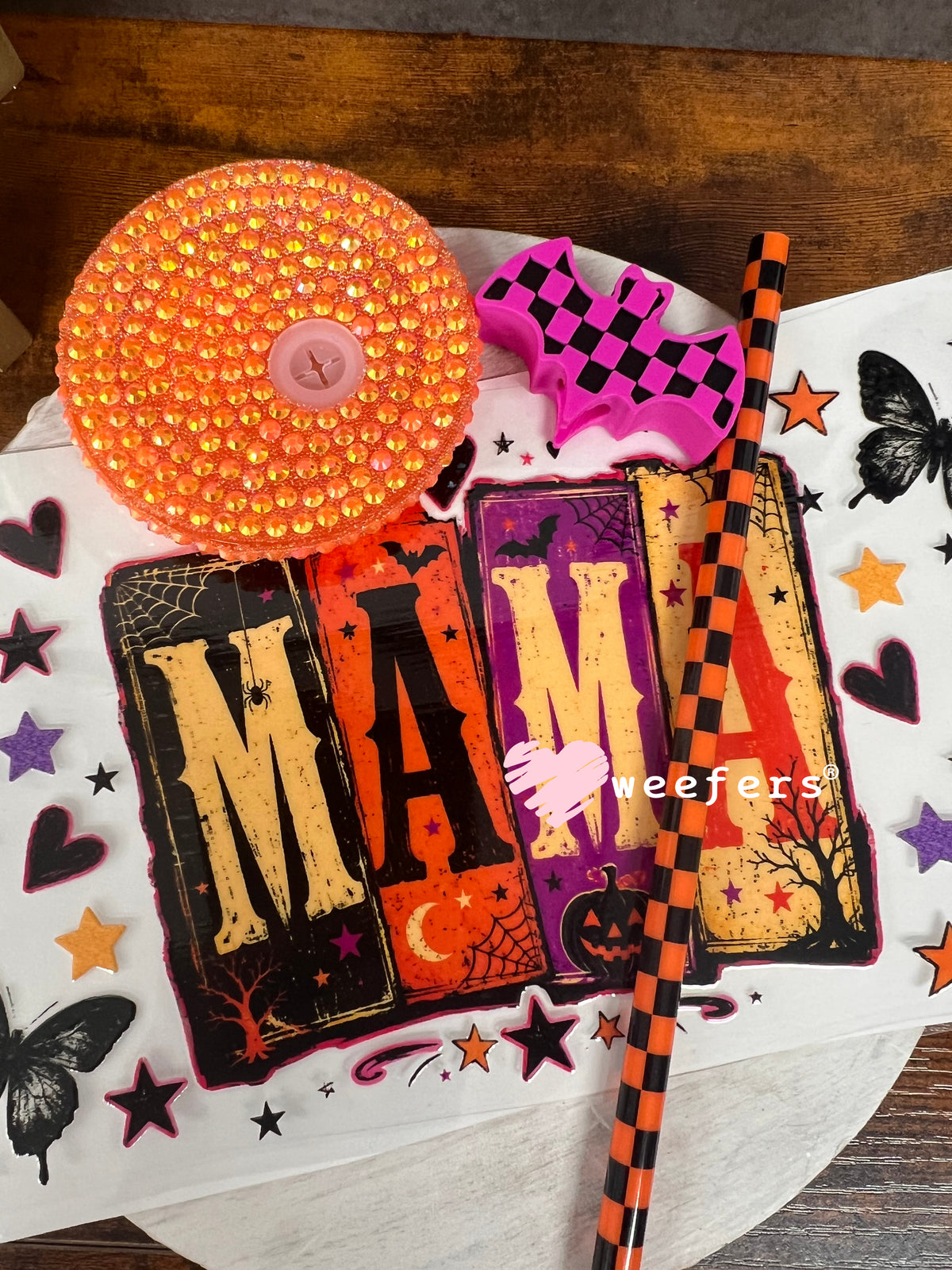 Mama Halloween - 16oz Generic Glass Can Cups UV DTF Kit
