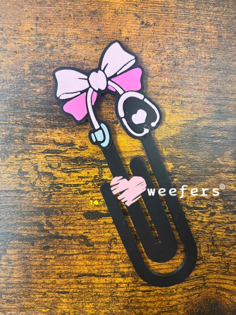 Bookmark - Pink and Hot Pink Paperclip Weefers