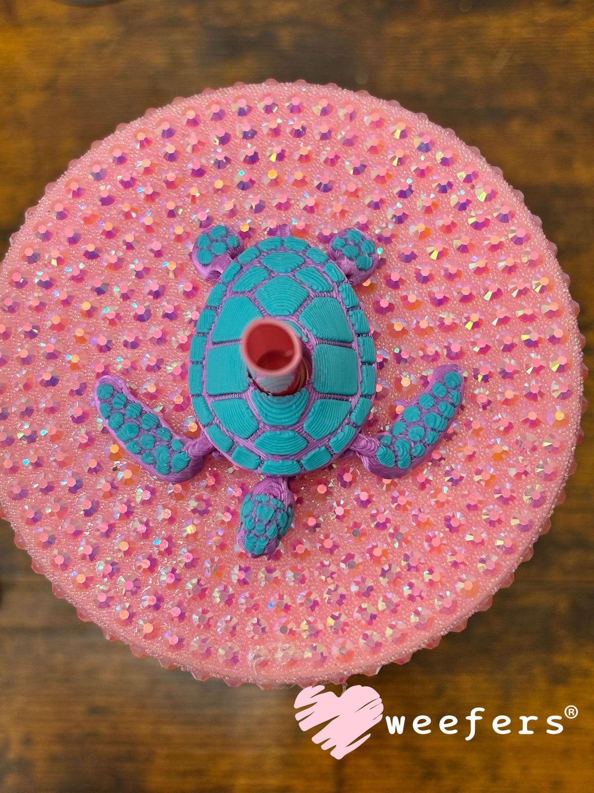 Lid Topper Buddy - Sea Turtle Purple and Teal (Fits both 8mm Straws) Weefers