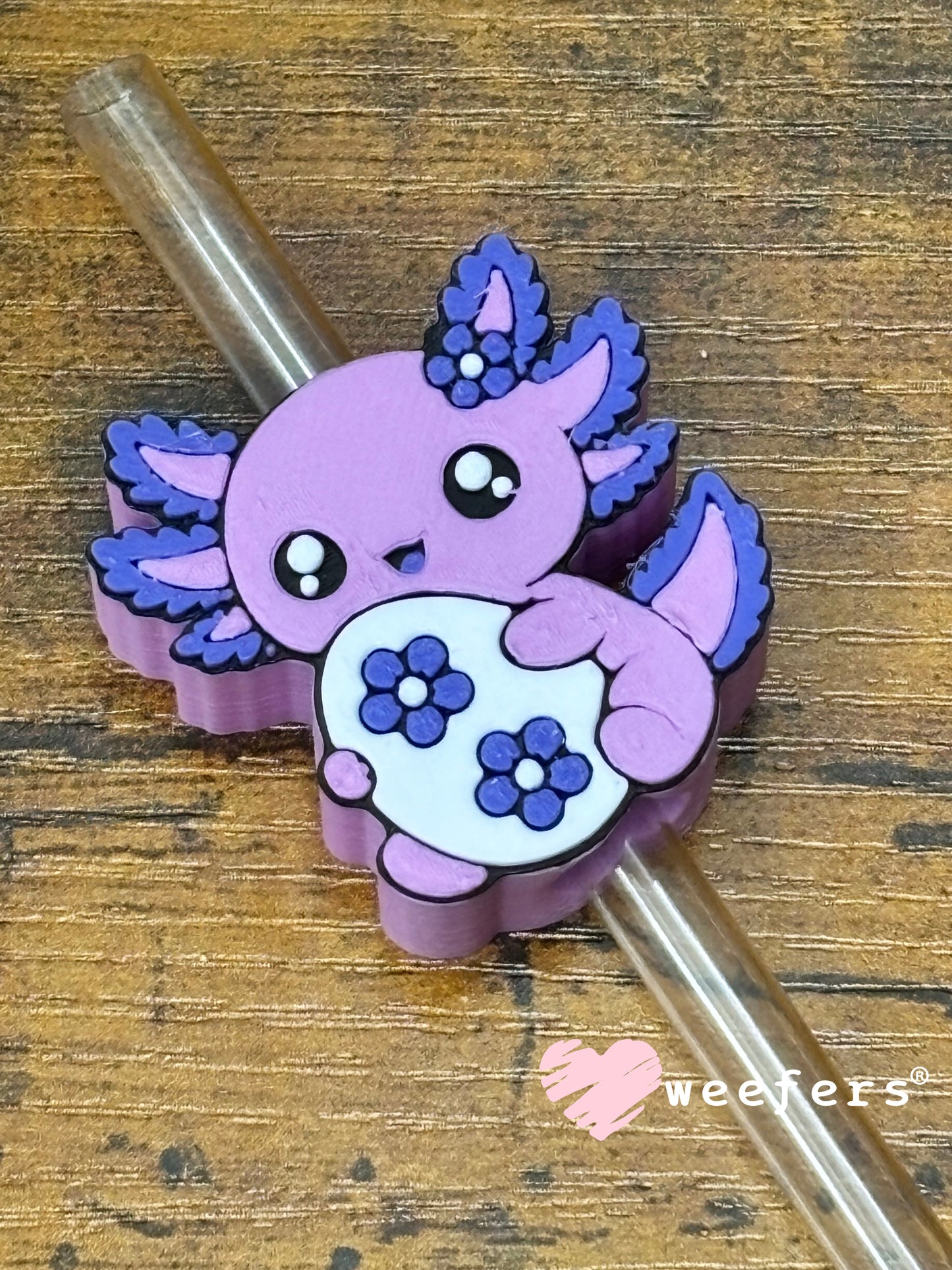 Straw Topper Buddy - Purple Axolotl Weefers