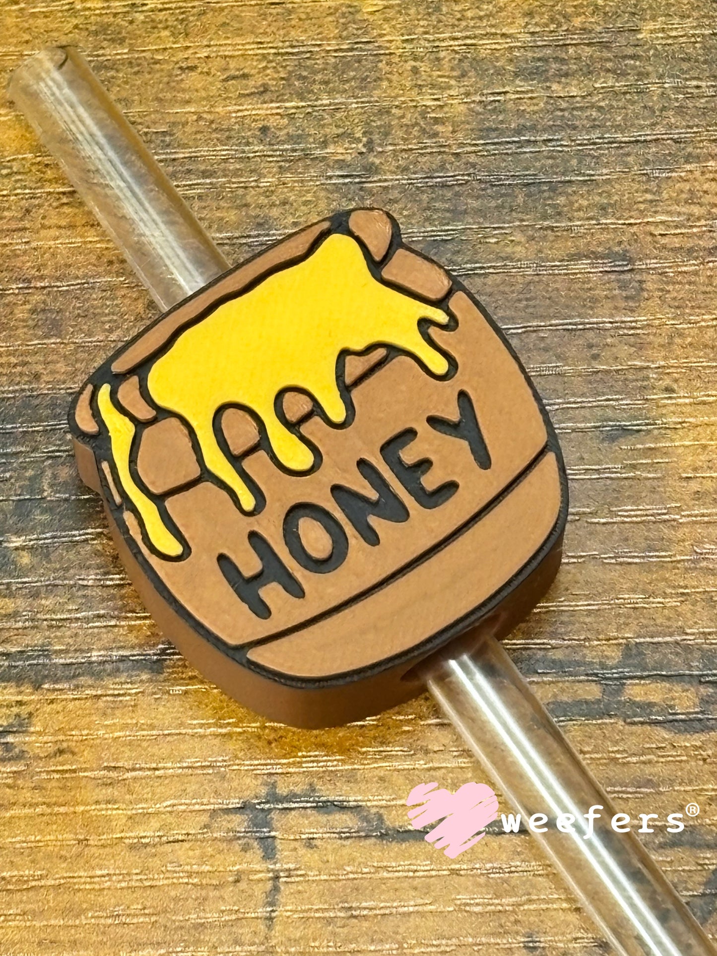 Straw Topper Buddy - Jar of honey (Fits both 8mm and 10mm straws) Weefers