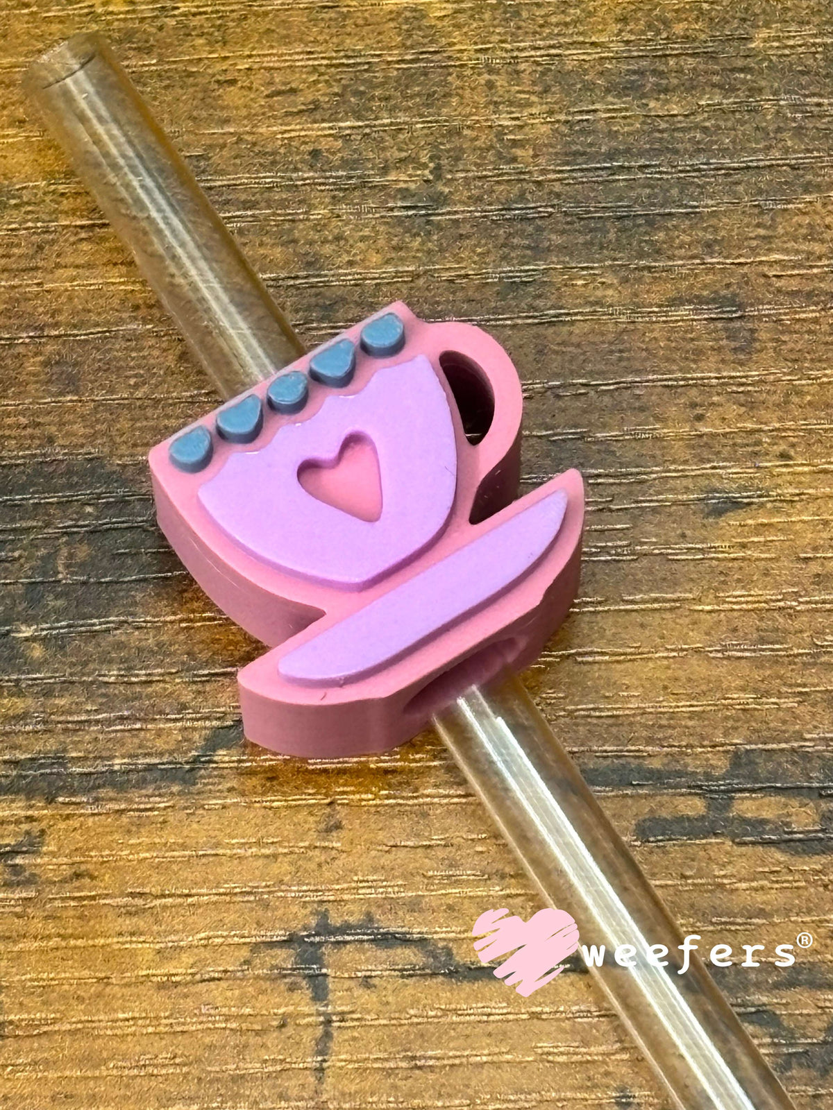 Straw Topper Buddy - Spill the Tea cup (Fits both 8mm and 10mm straws) Weefers