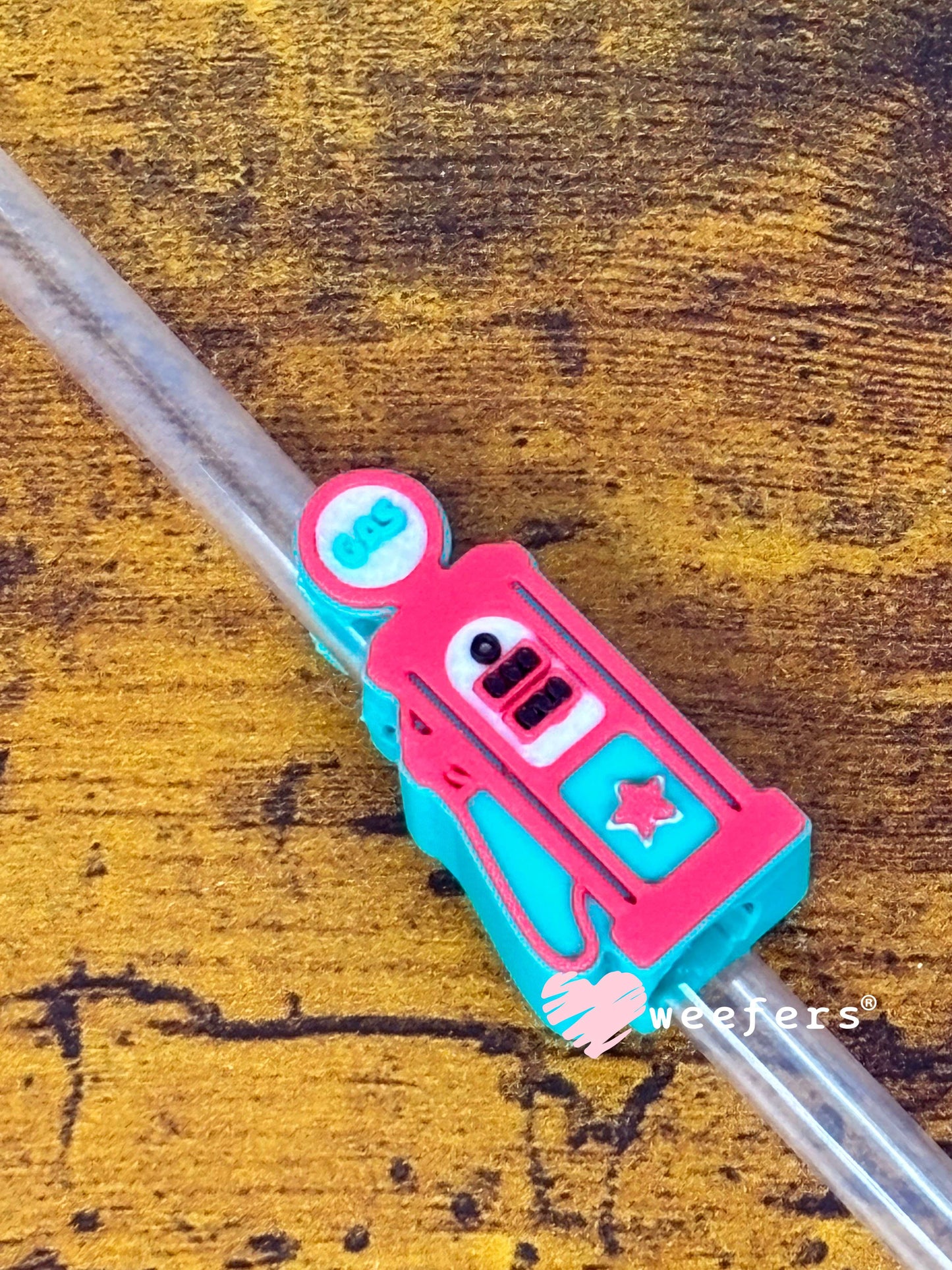 Straw Topper Buddy - Retro Gas Pump (Fits both 8mm and 10mm straws) Weefers