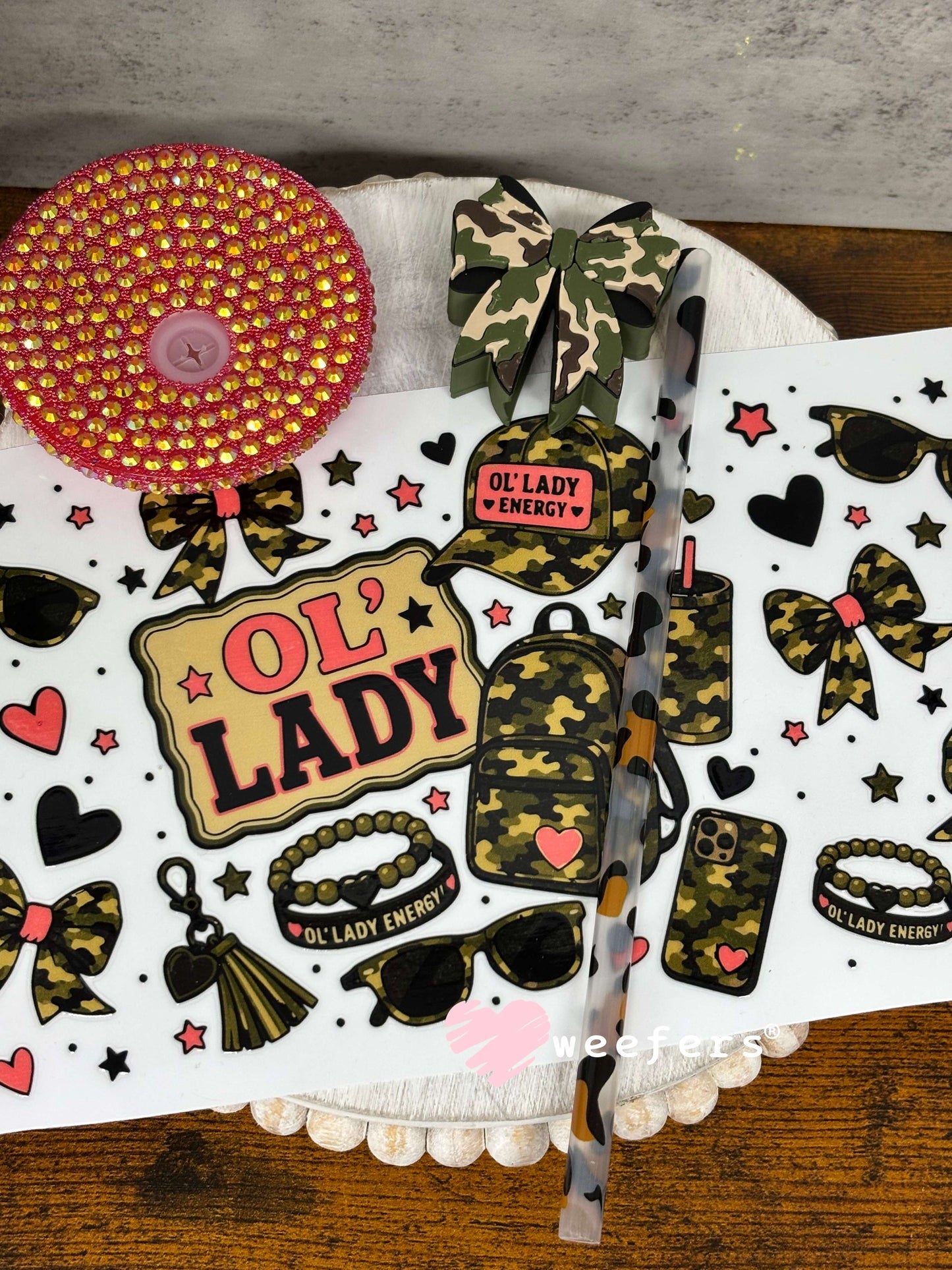 UV DTF Cup Wraps - Ol' Lady Camo Elements - Weefers® Exclusive Weefers