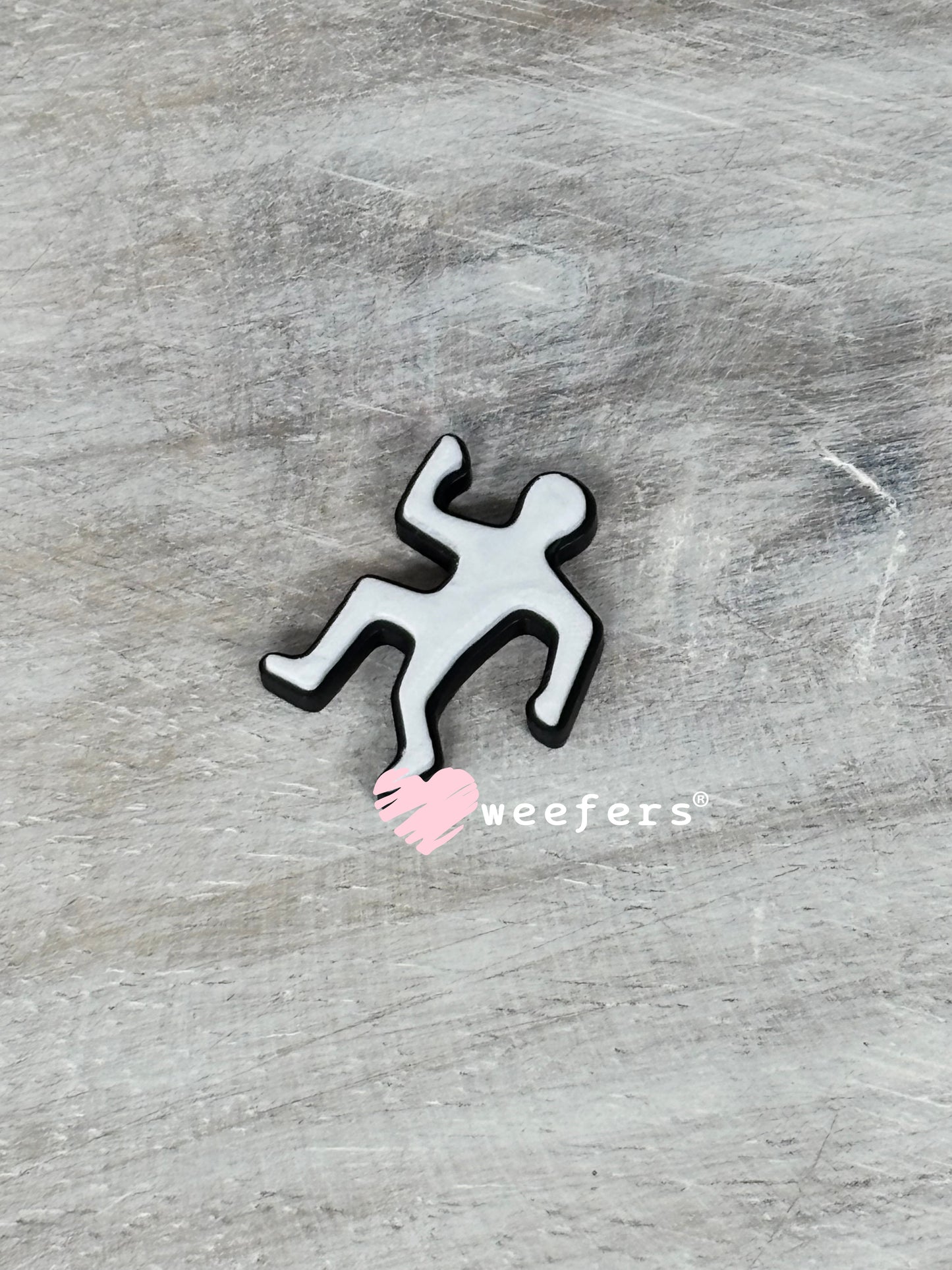 Outline Crime Scene Body Flat Back Lid Charms