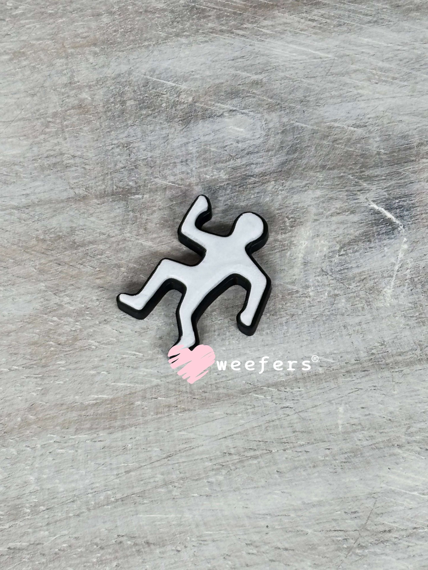 Outline Crime Scene Body Flat Back Lid Charms Weefers