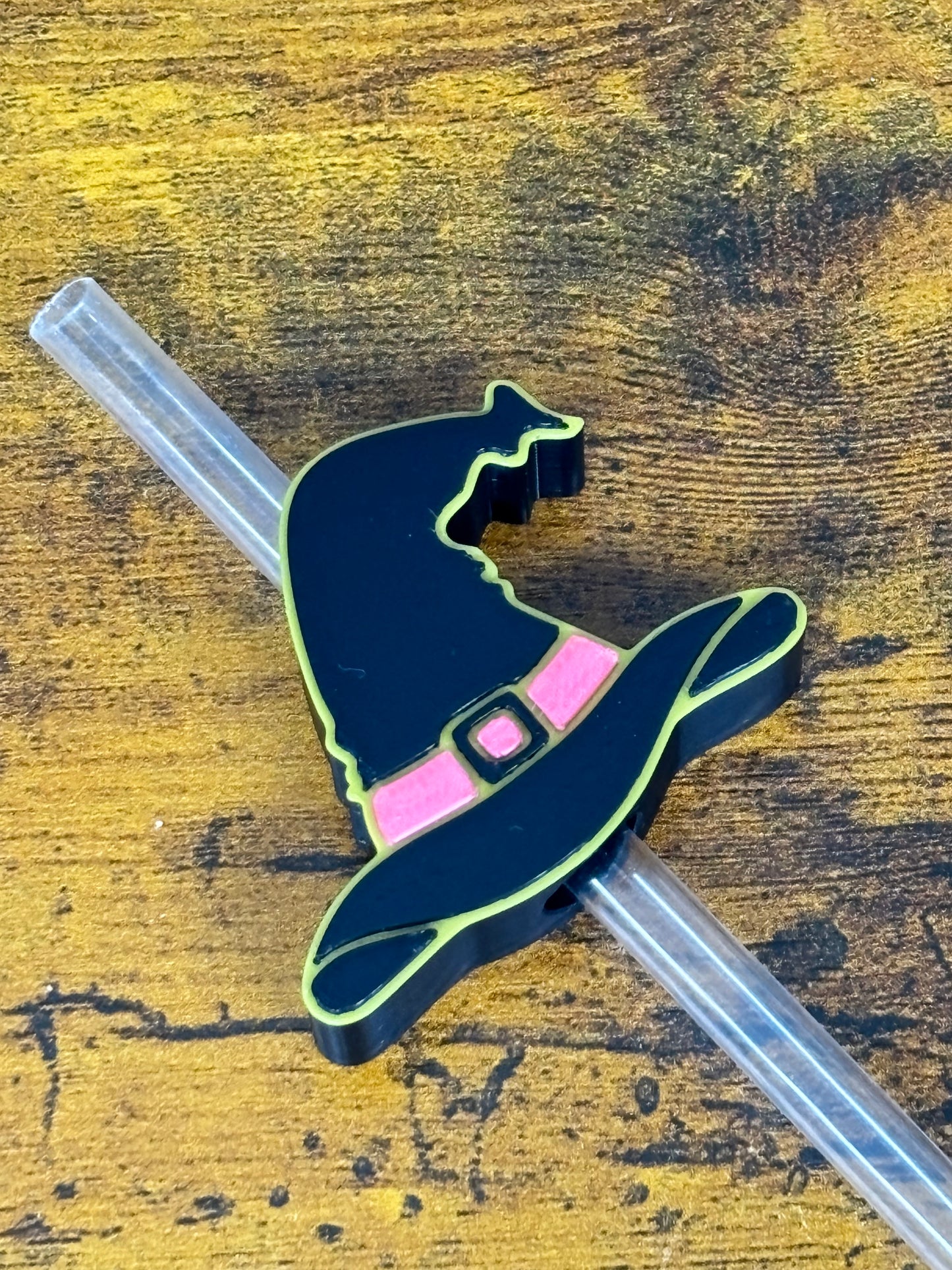 Straw Topper Buddy - Witch's Hat Coral Halloween (Fits both 8mm and 10mm straws)