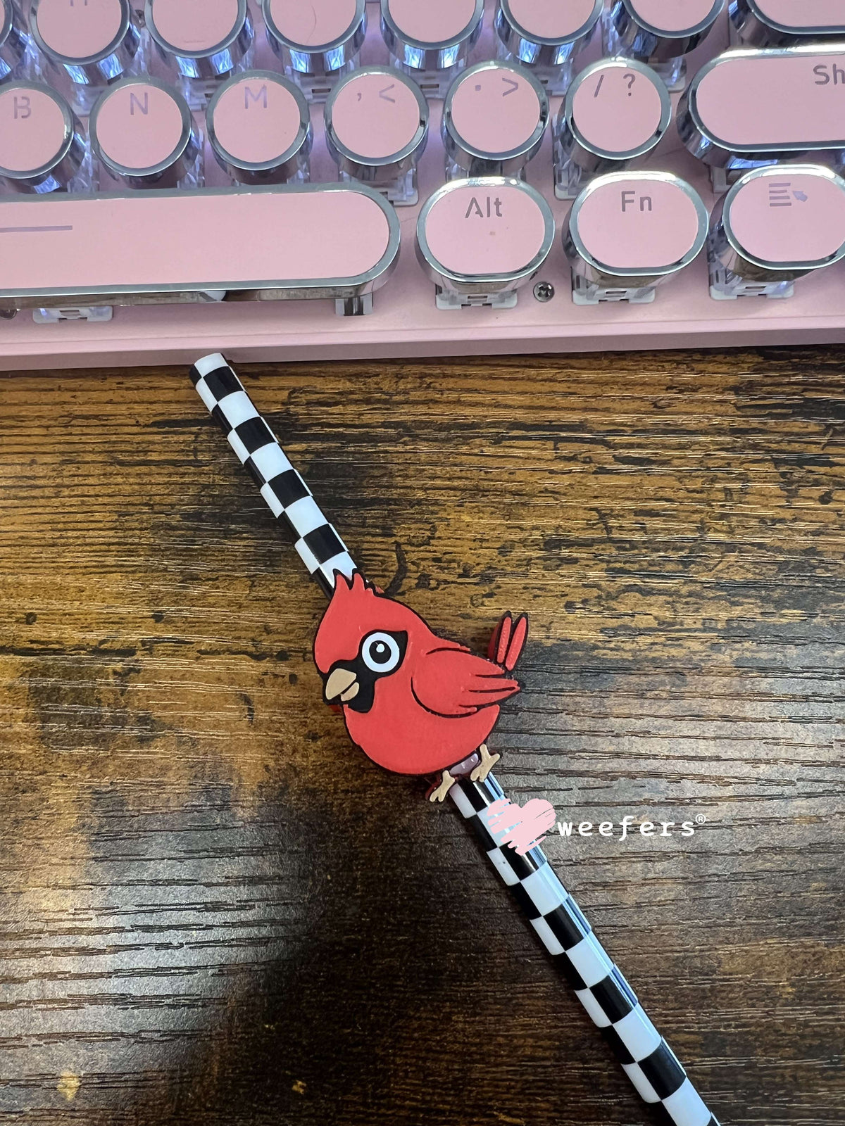 Red Cardinal Straw Topper Buddy Weefers