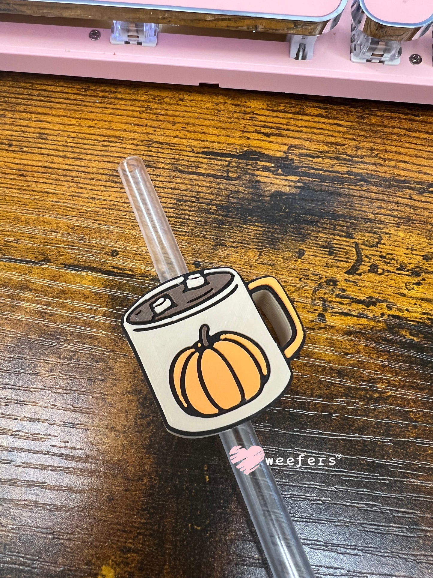 Pumpkin Spice Mug Straw Topper Buddy Weefers