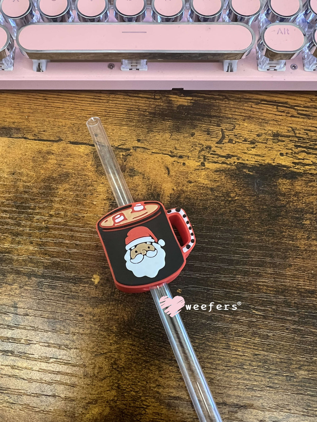 Red Santa Mug Straw Topper Buddy Weefers