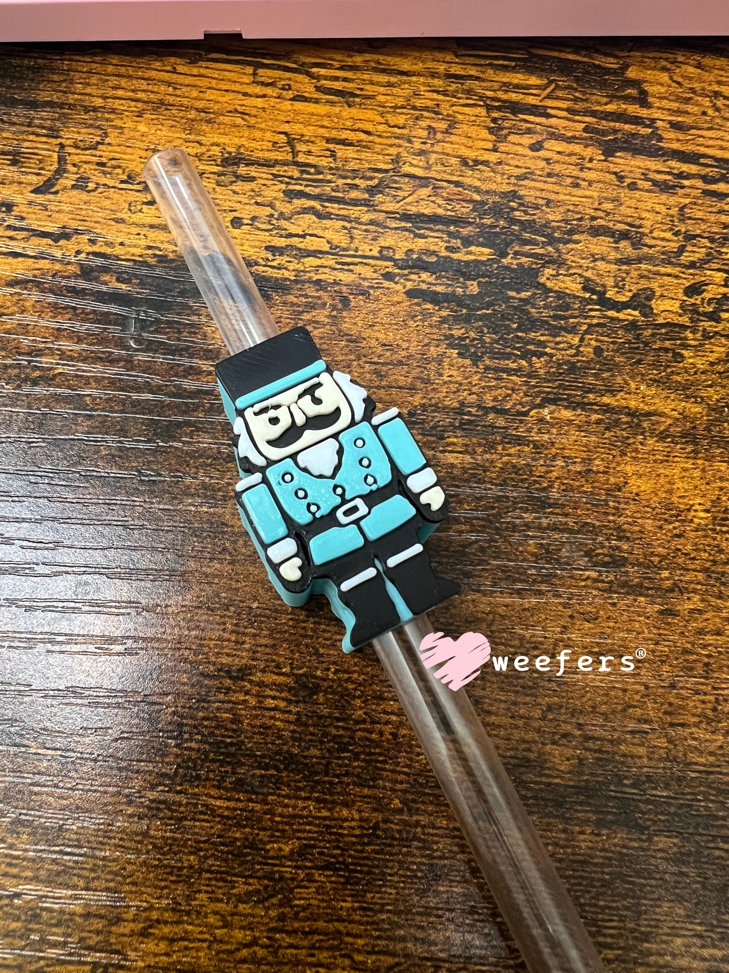Blue Nutcracker Straw Topper Buddy Weefers
