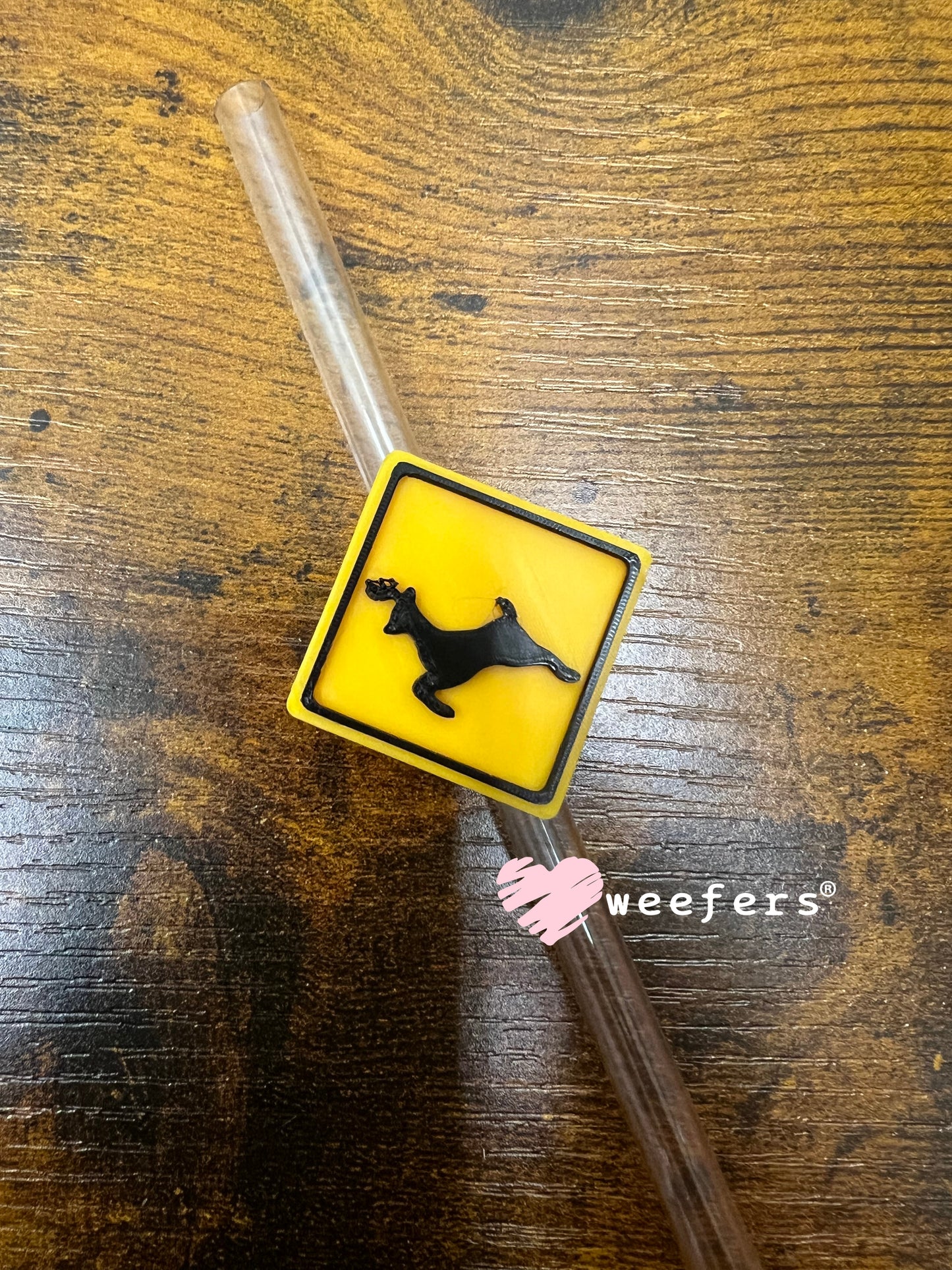 Deer Crossing Straw Topper Buddy Weefers