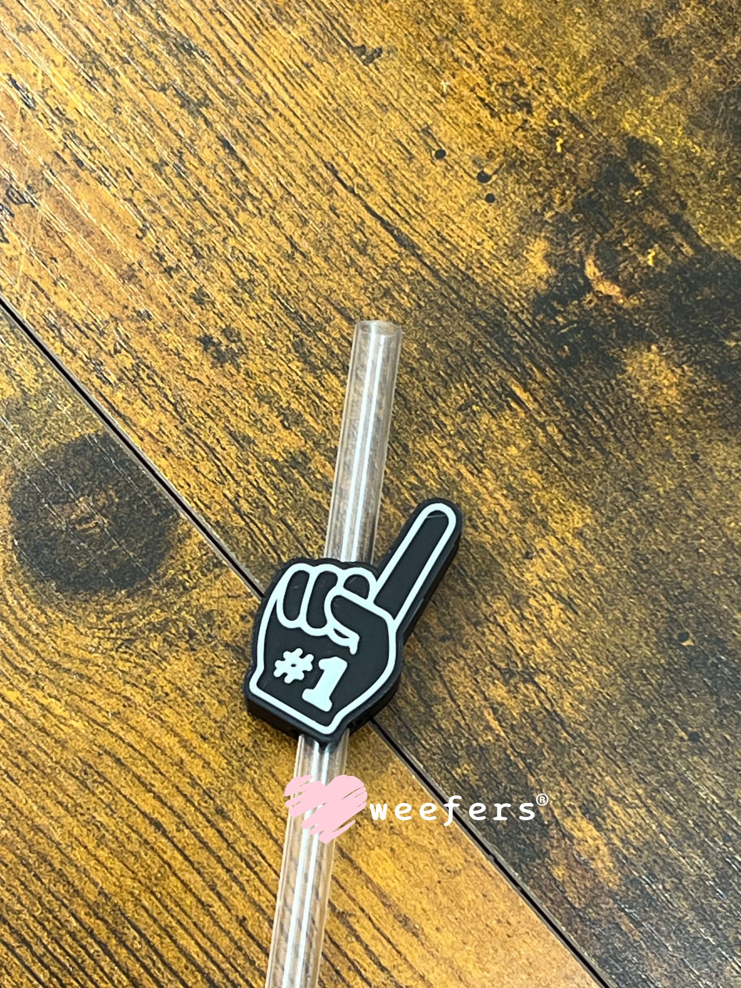 Faux Foam Finger #1 Straw Topper Buddy Weefers