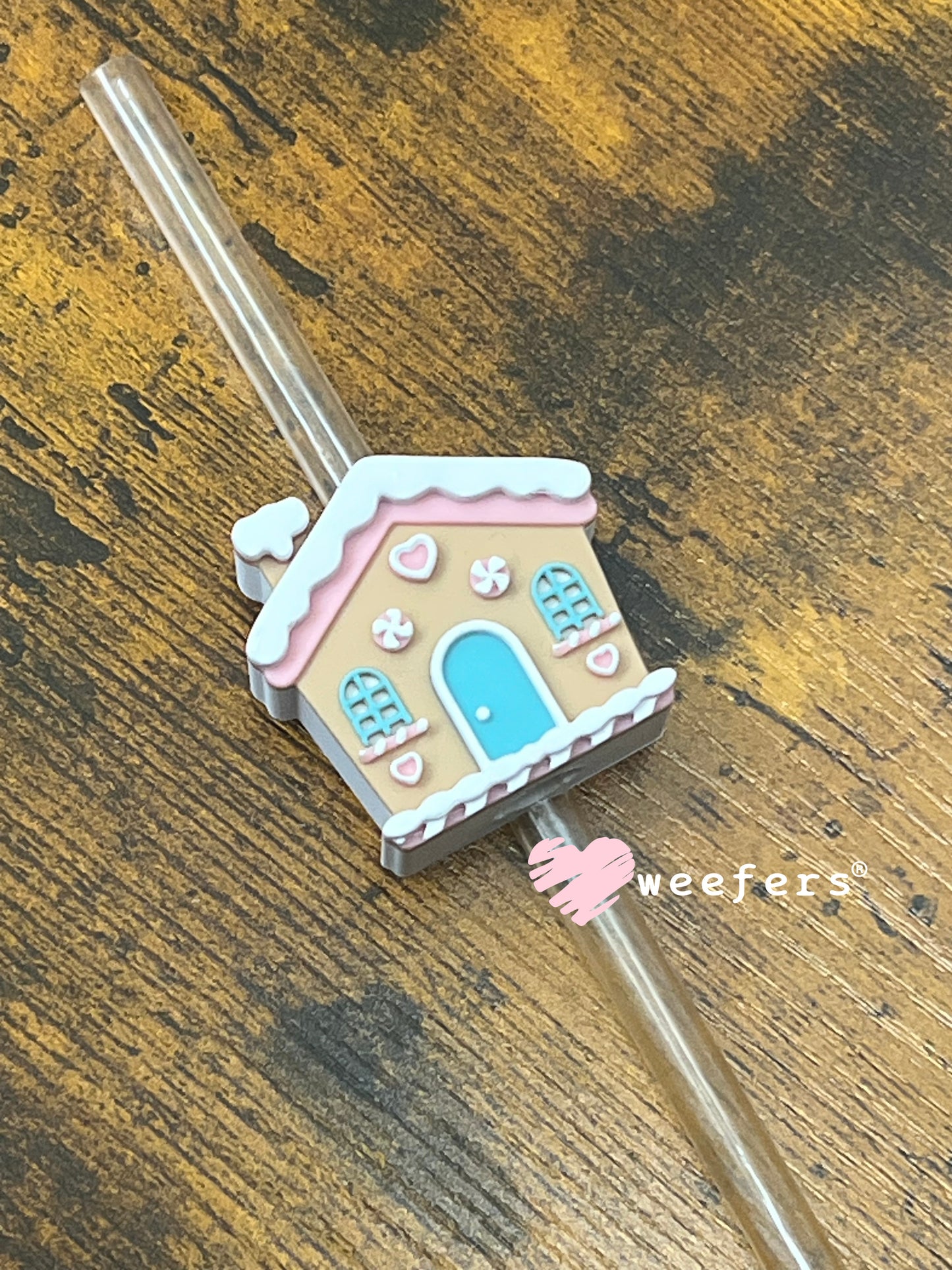 Gingerbread House Straw Topper Buddy Weefers