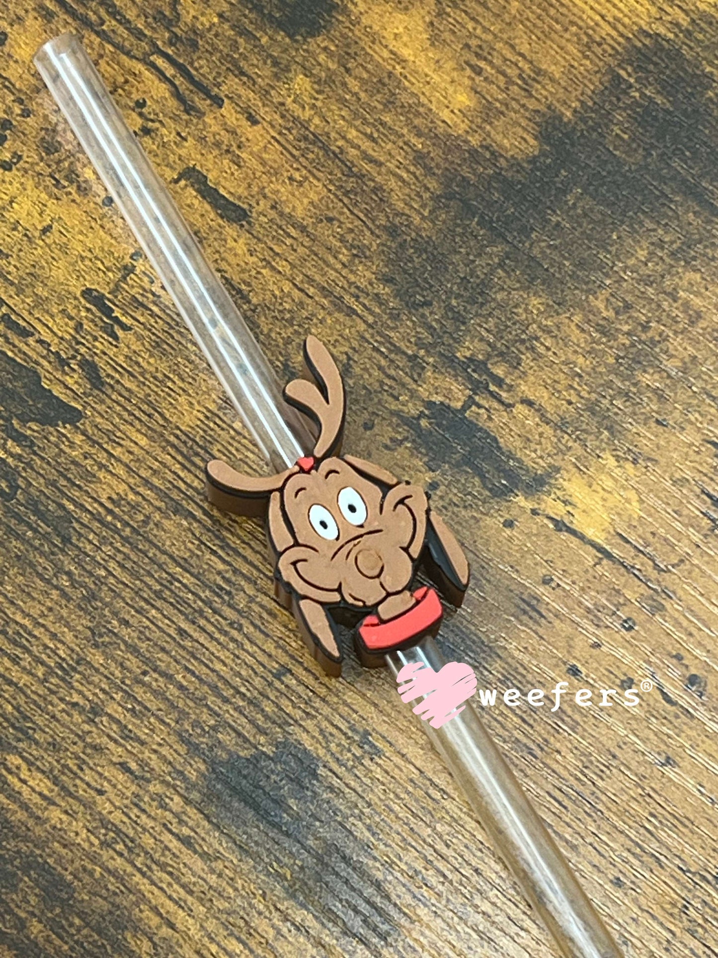 Grouchy Dog Ver 2 Straw Topper Buddy Weefers