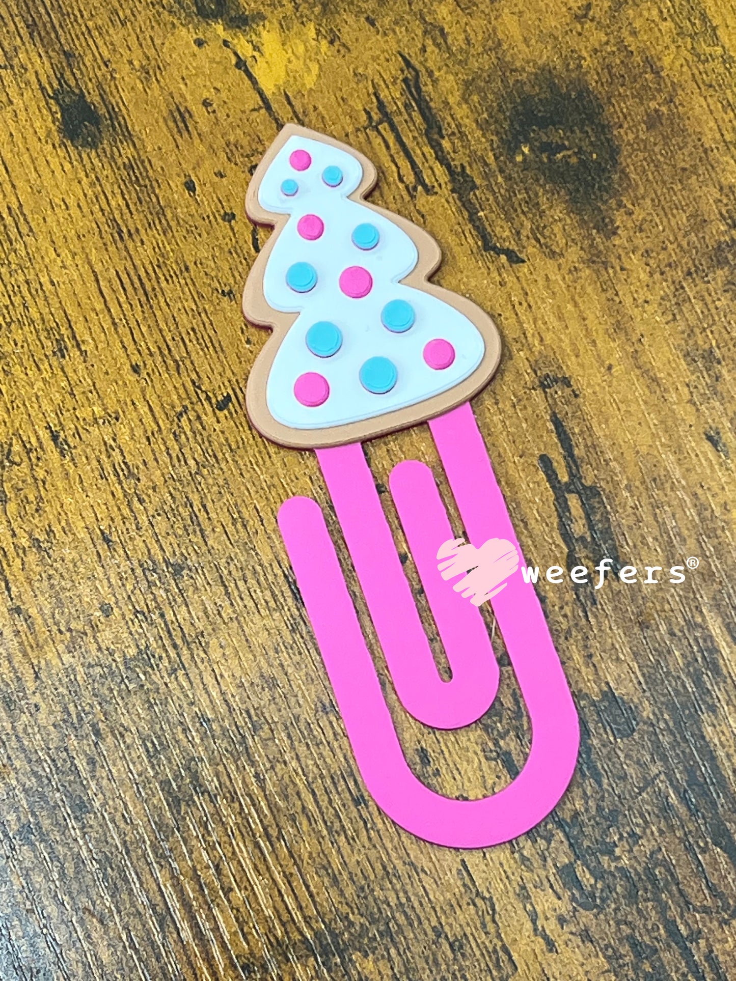 Bookmark - Magenta and Blue Sugar Cookie Paperclip Weefers