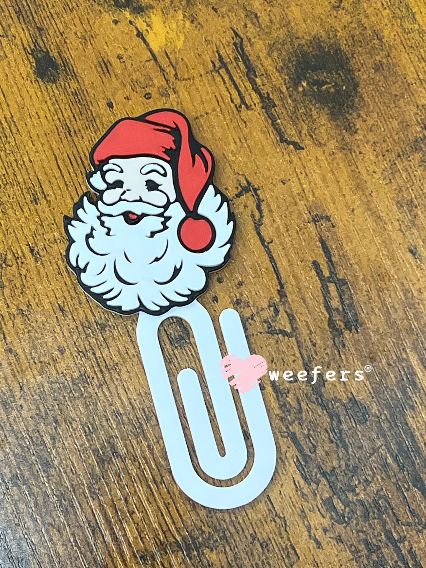 Bookmark - Red Vintage Santa Paperclip Weefers