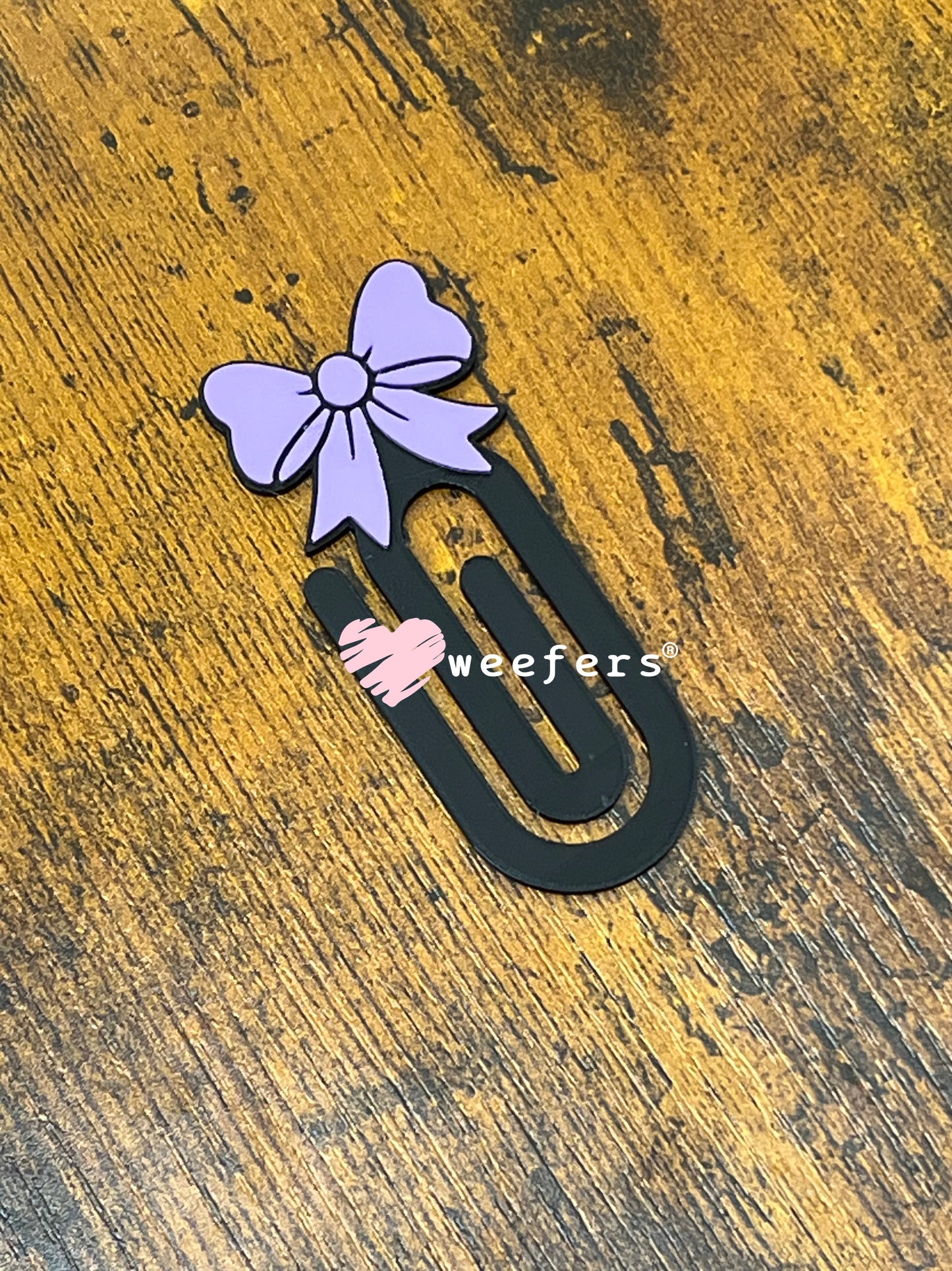 Bookmark - Purple Bow Paperclip Weefers