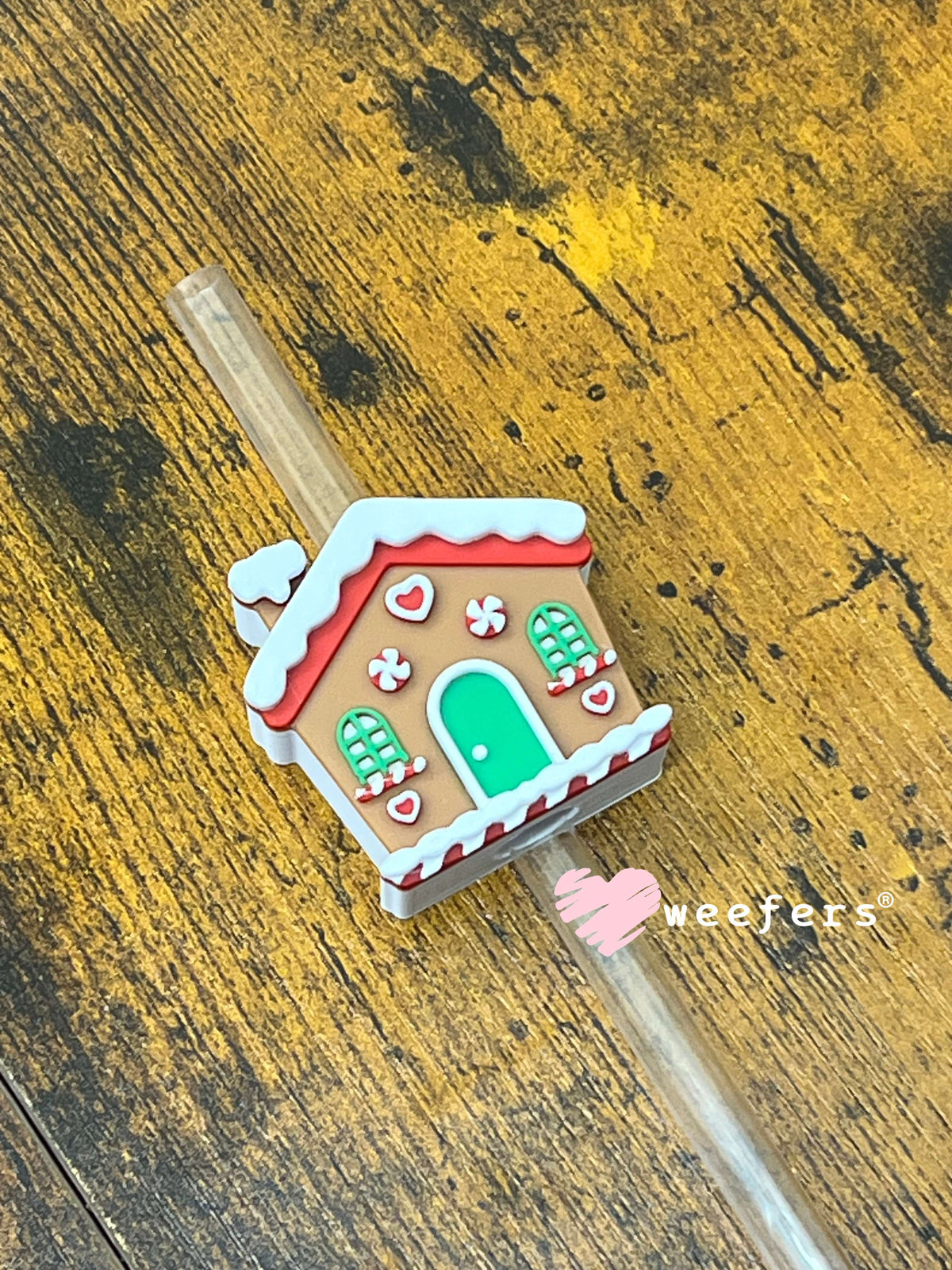 Red and Green Gingerbread House Topper Buddy Weefers