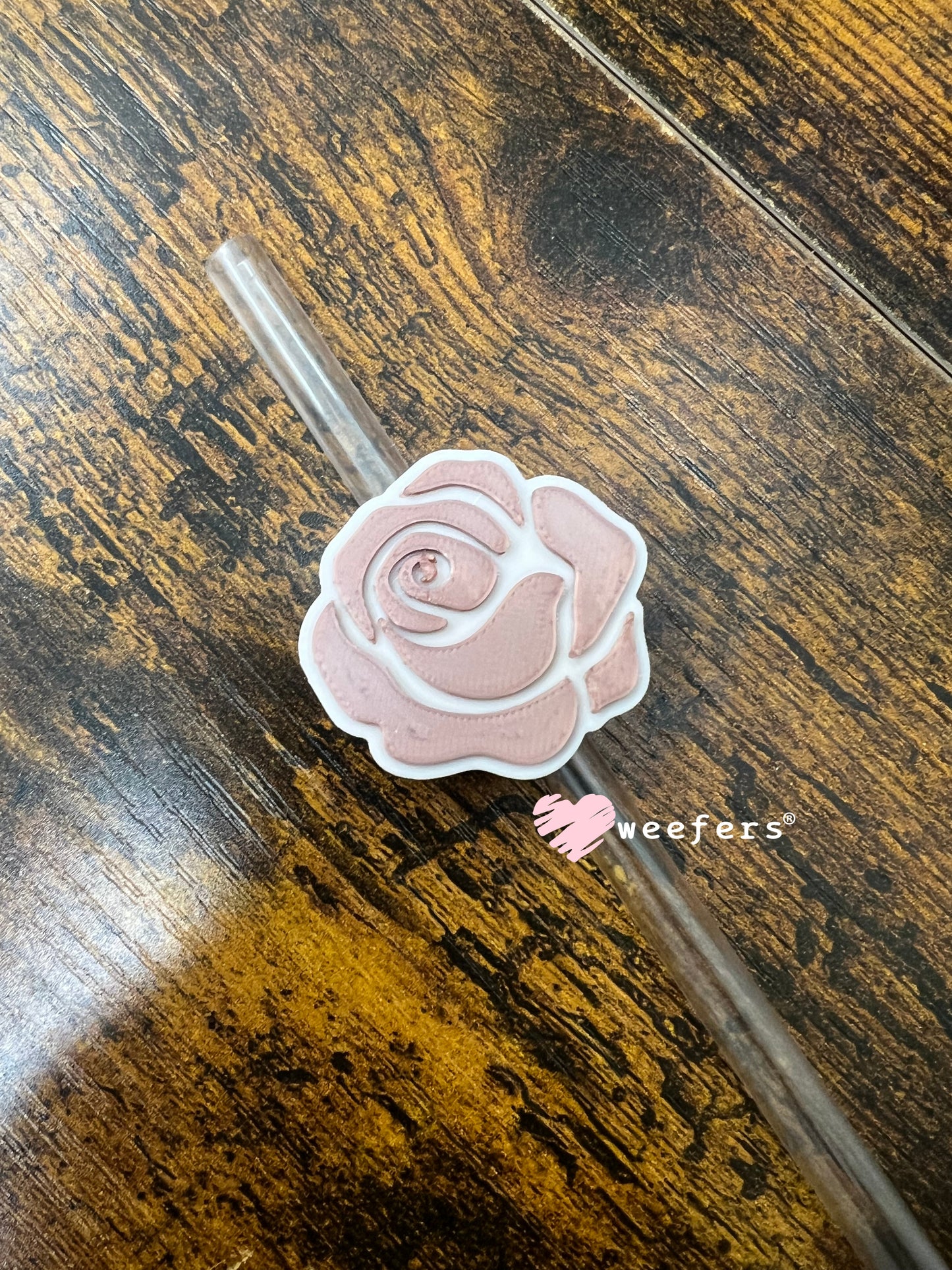 Straw Topper Buddy - Rose Gold Rose Weefers
