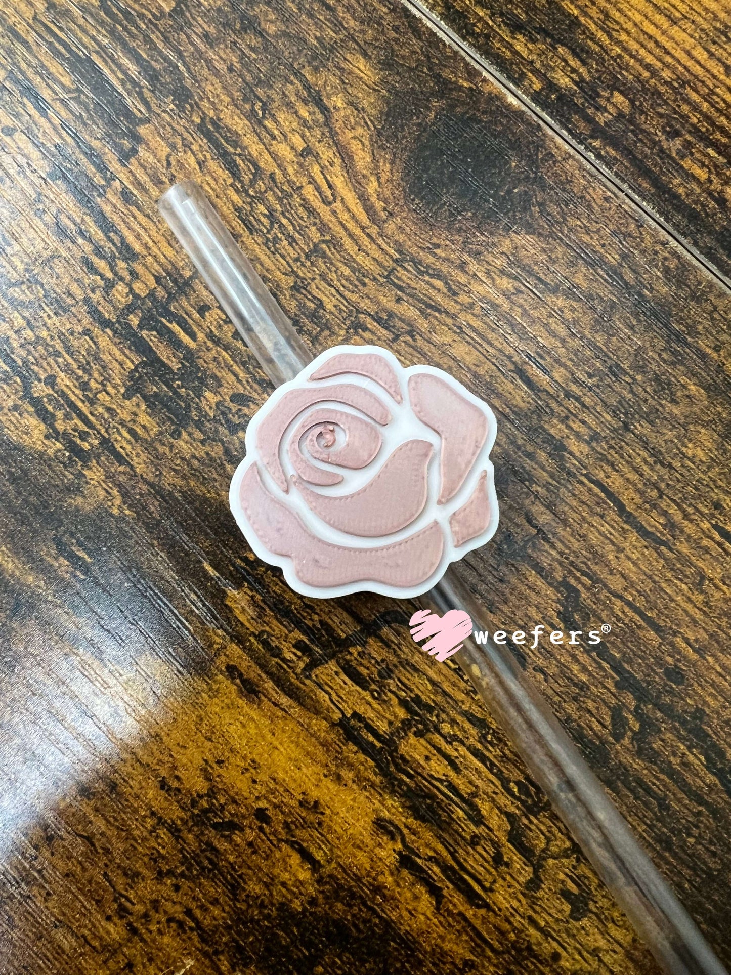 Straw Topper Buddy - Rose Gold Rose Weefers