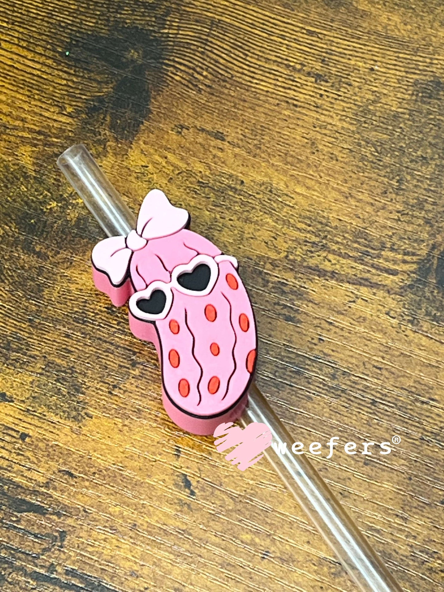 Straw Topper Buddy - Pink Cool Pickle Weefers