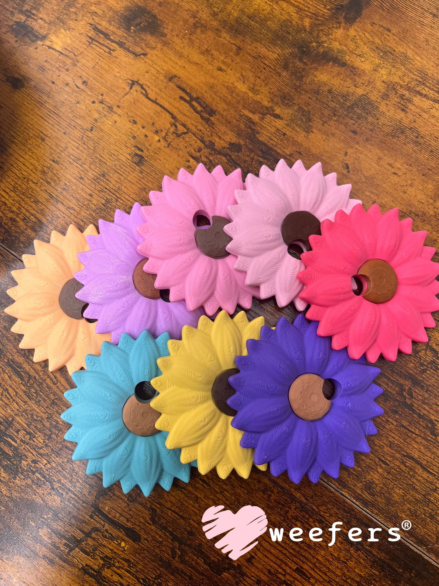 Lid Topper - Sunflower - Hot Pink (Fits 16oz Can Shaped Cups) Weefers