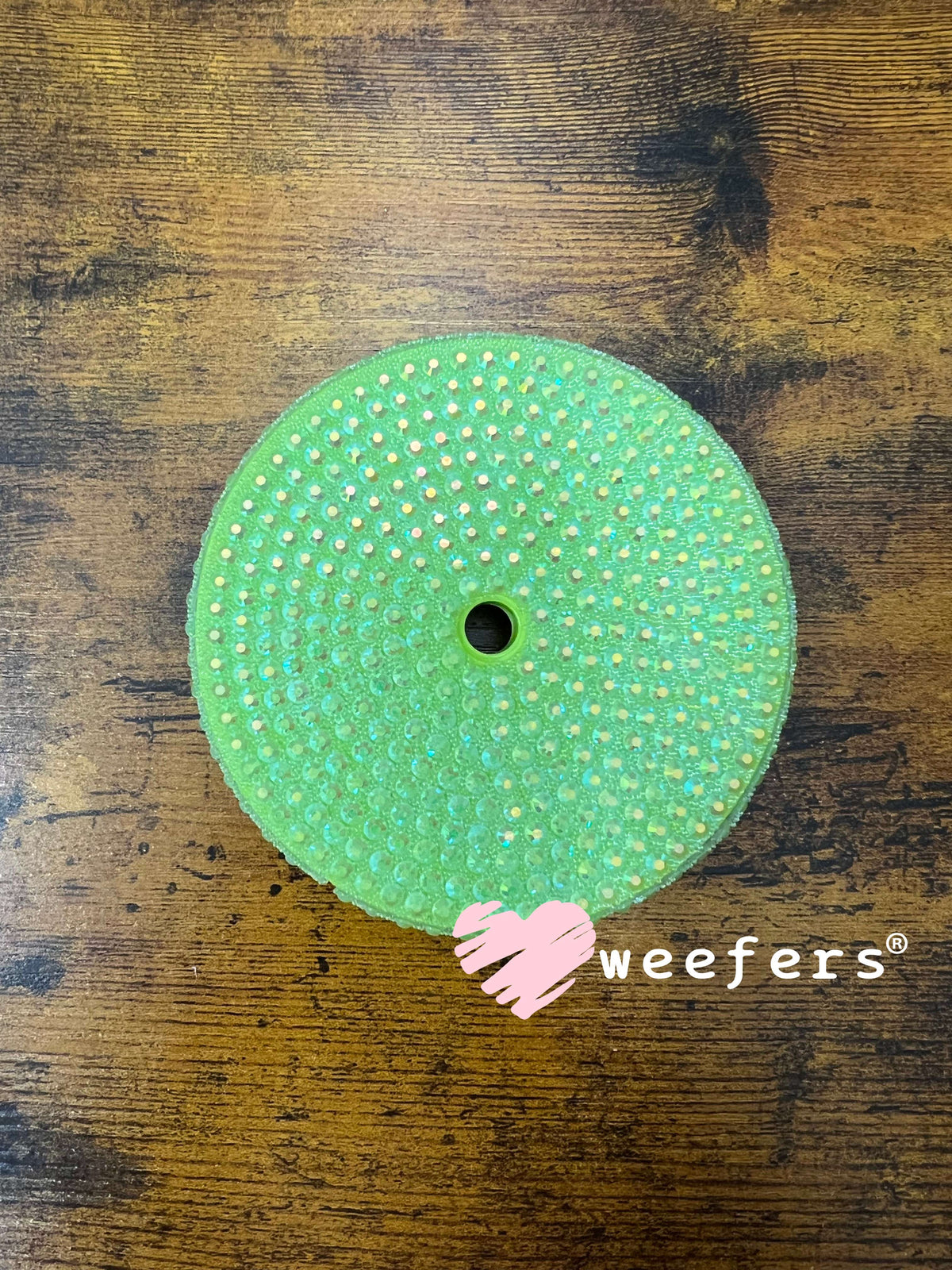 Replacement 24oz Blinged Colored Lids (Fits 24oz AGH Snow Globe Cups) Lime Green Weefers