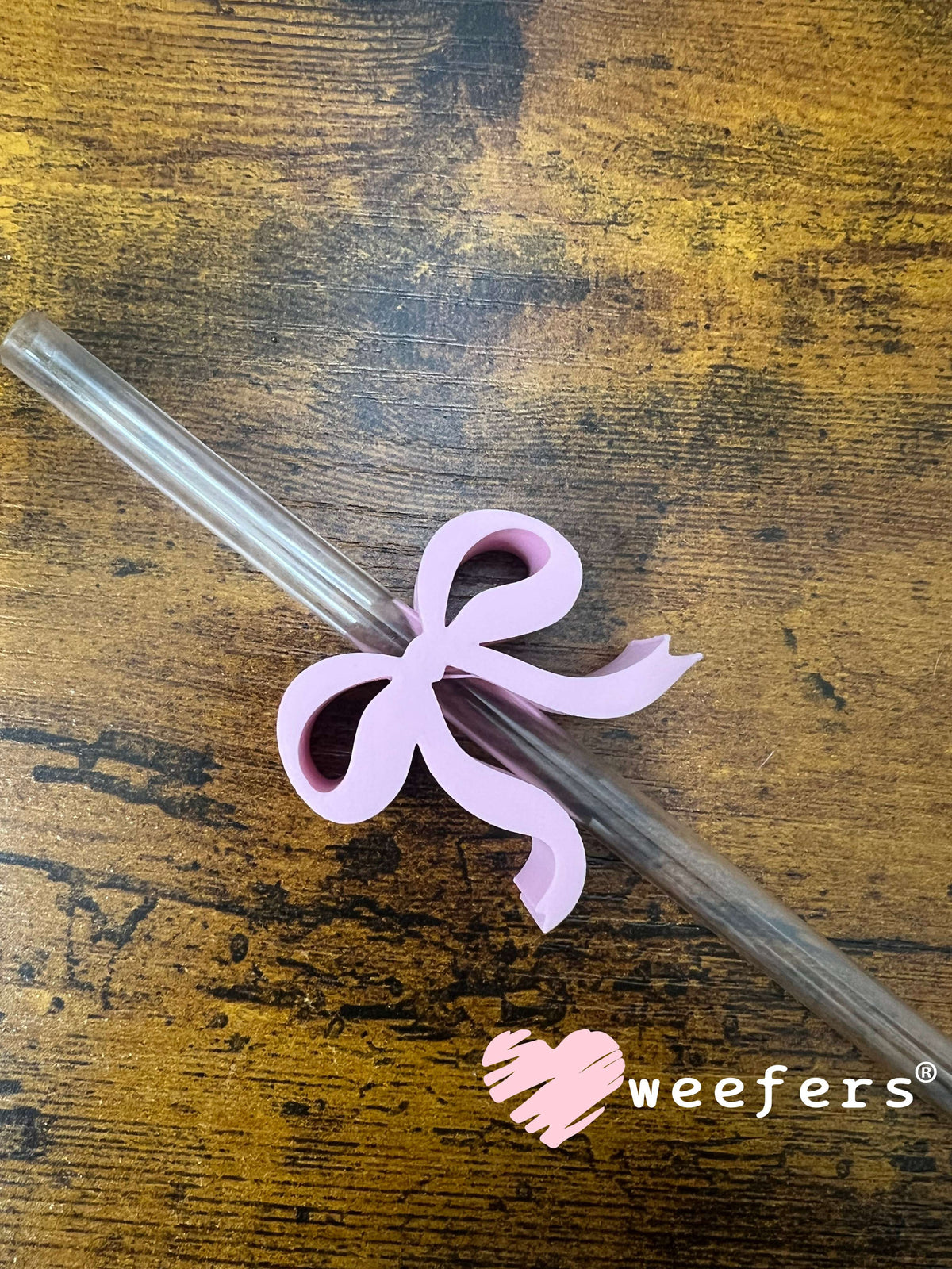 Dainty Bow Large Straw Toppers - fits 10mm Light Pink Bow - Large Weefers