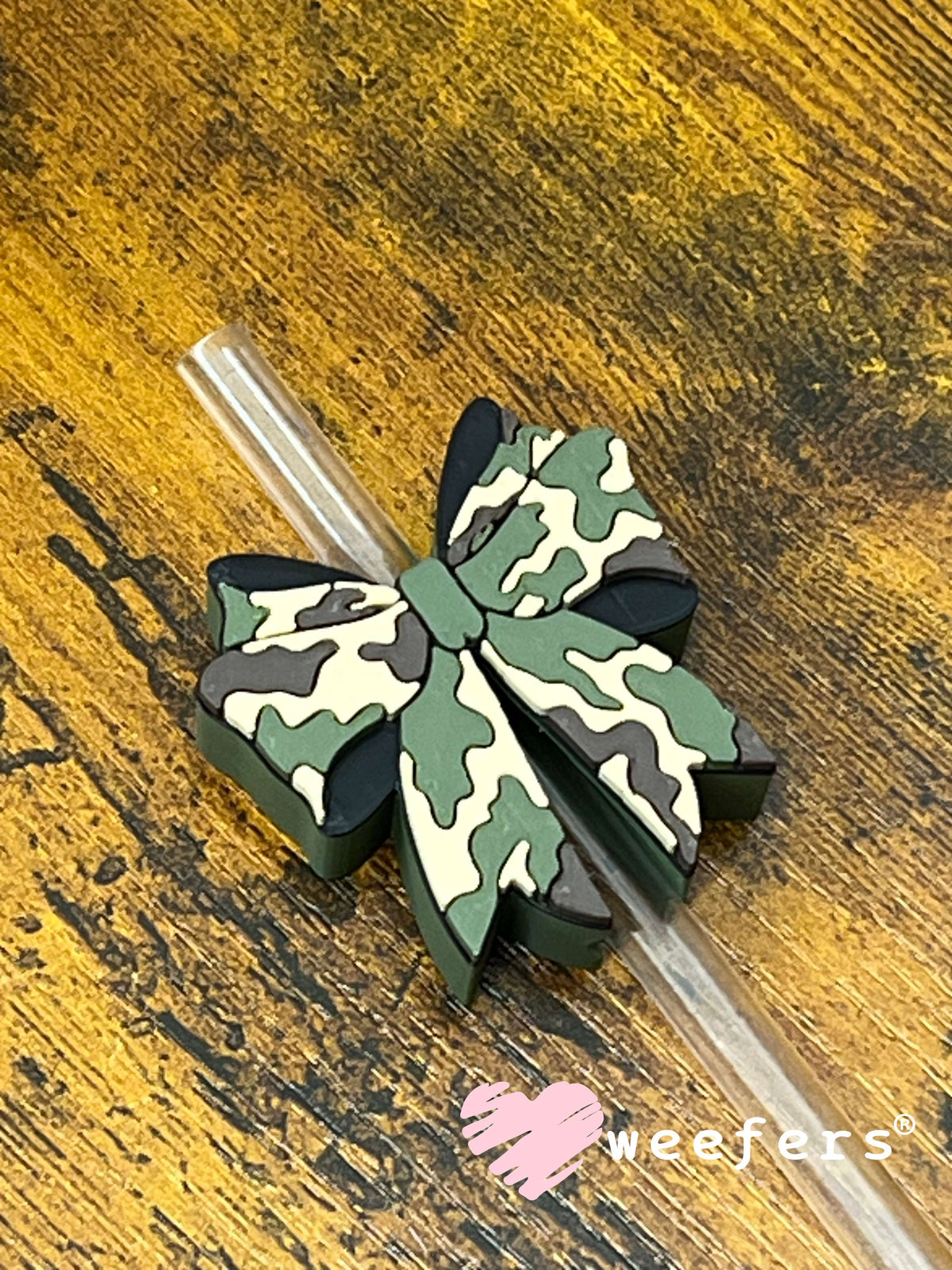 Straw Topper Buddy - Camouflage Bow (Fits Both 8mm and 10mm Straws) Weefers