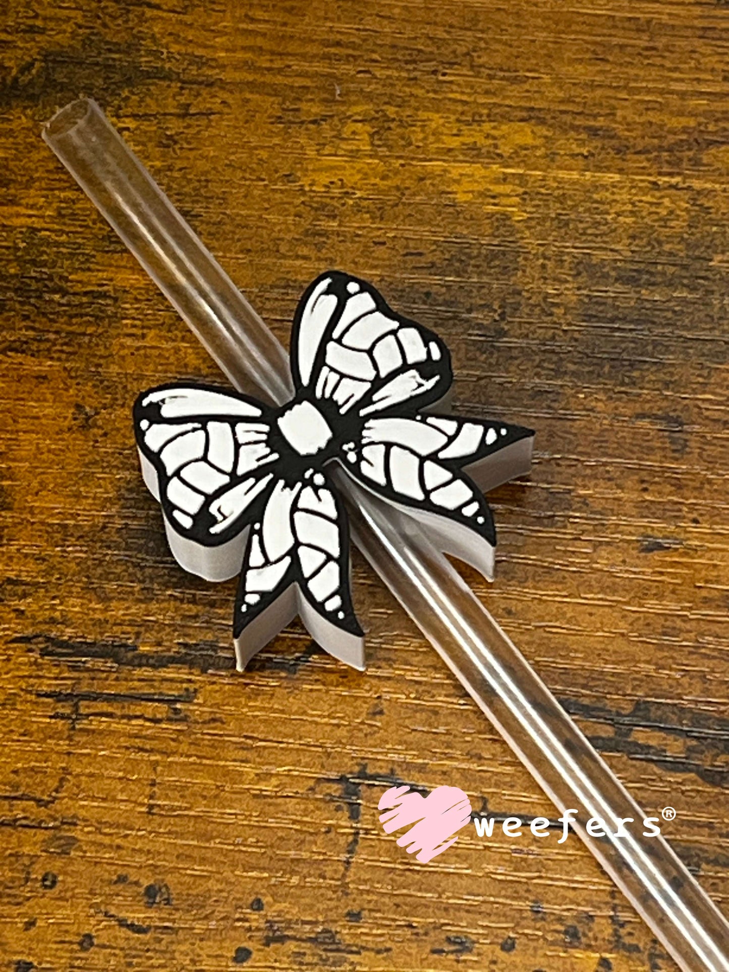 Straw Topper Buddy - Volleyball Bow (Fits both 8mm and 10mm straws) Weefers