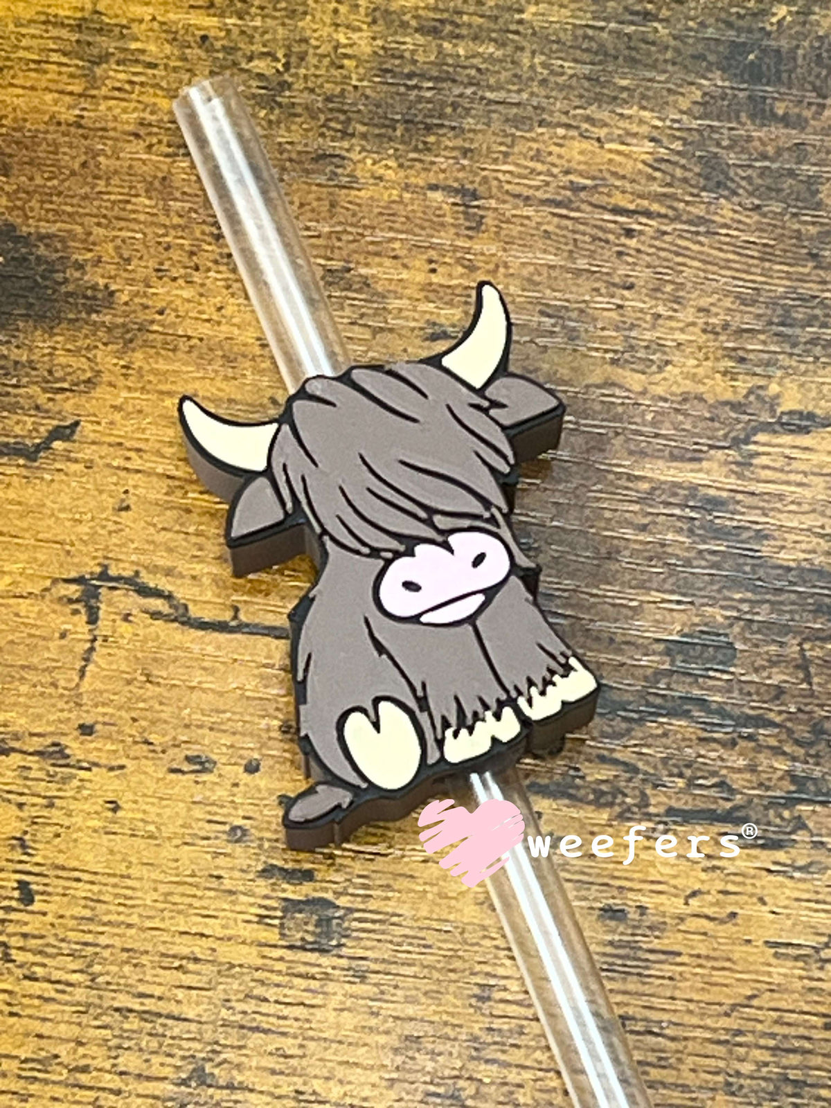 Straw Topper Buddy - Moody Heifer (Fits both 8mm and 10mm straws) Weefers