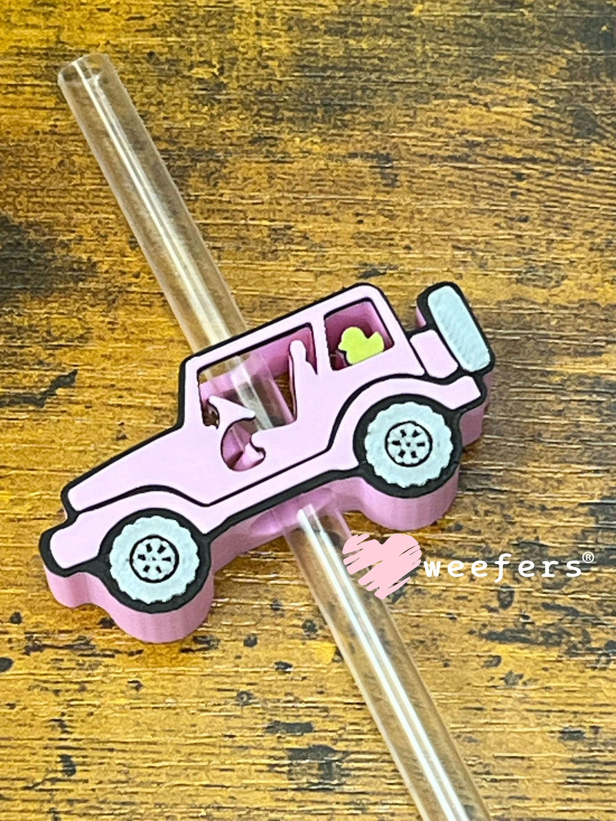 Straw Topper Buddy - Pink Off Road (Fits both 8mm and 10mm straws) Weefers