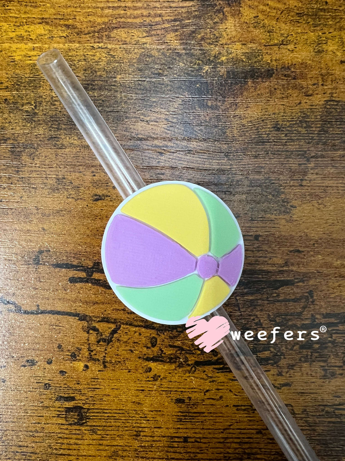 Straw Topper Buddy - Beach Ball (Fits both 8mm and 10mm straws) Weefers