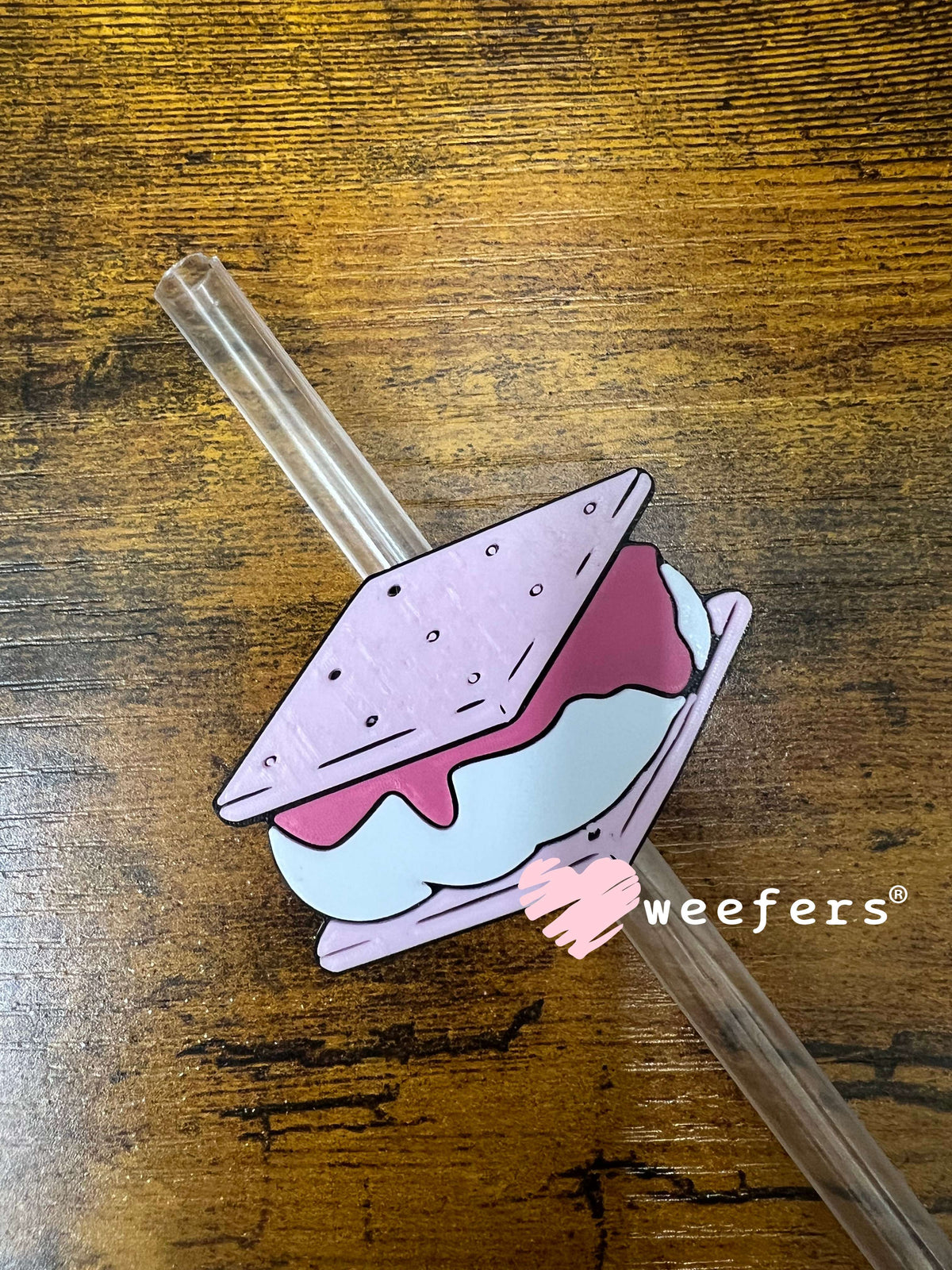 Pink Smore Straw Topper Buddy Weefers