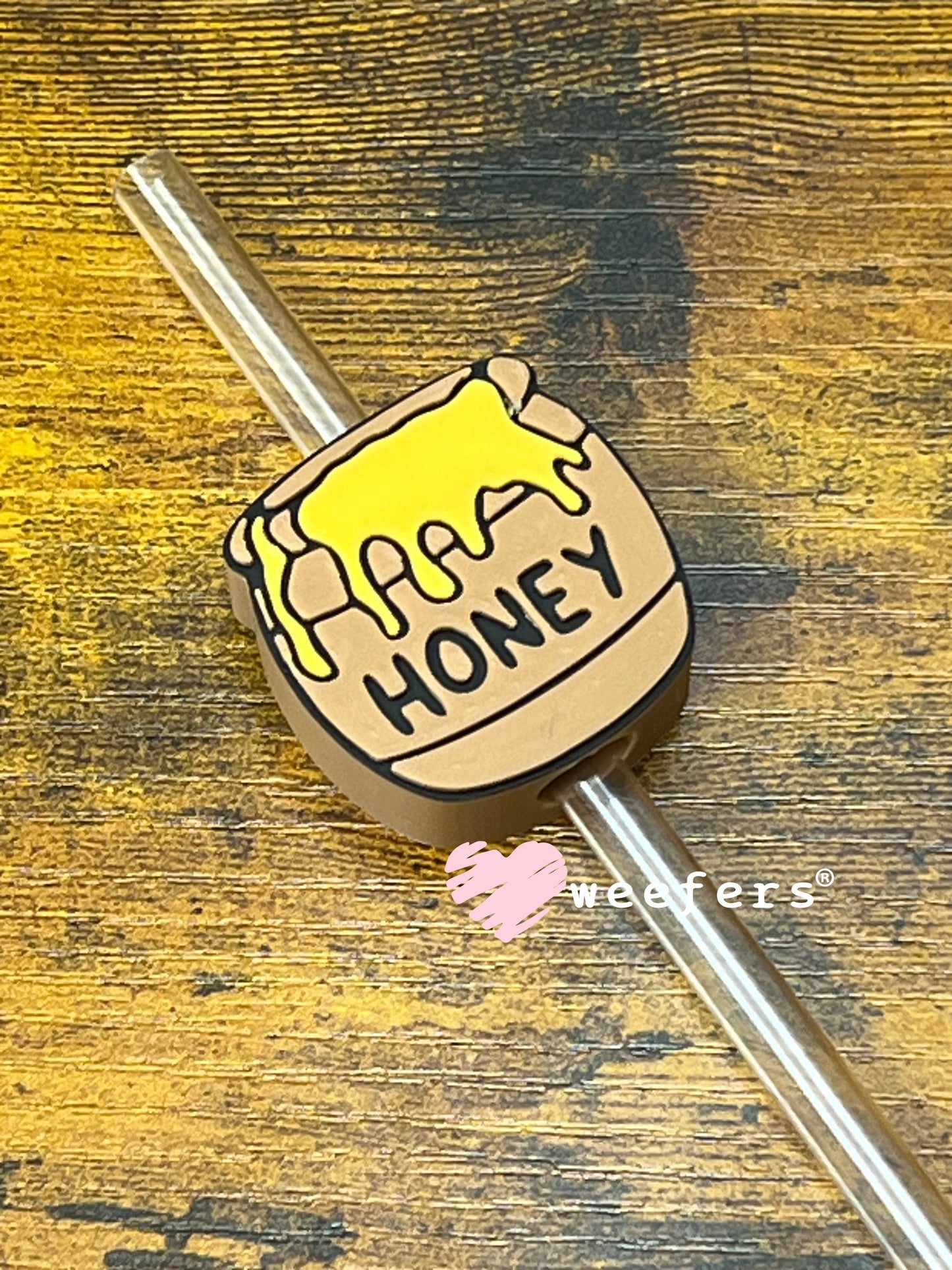 Straw Topper Buddy - Jar of honey (Fits both 8mm and 10mm straws) Weefers