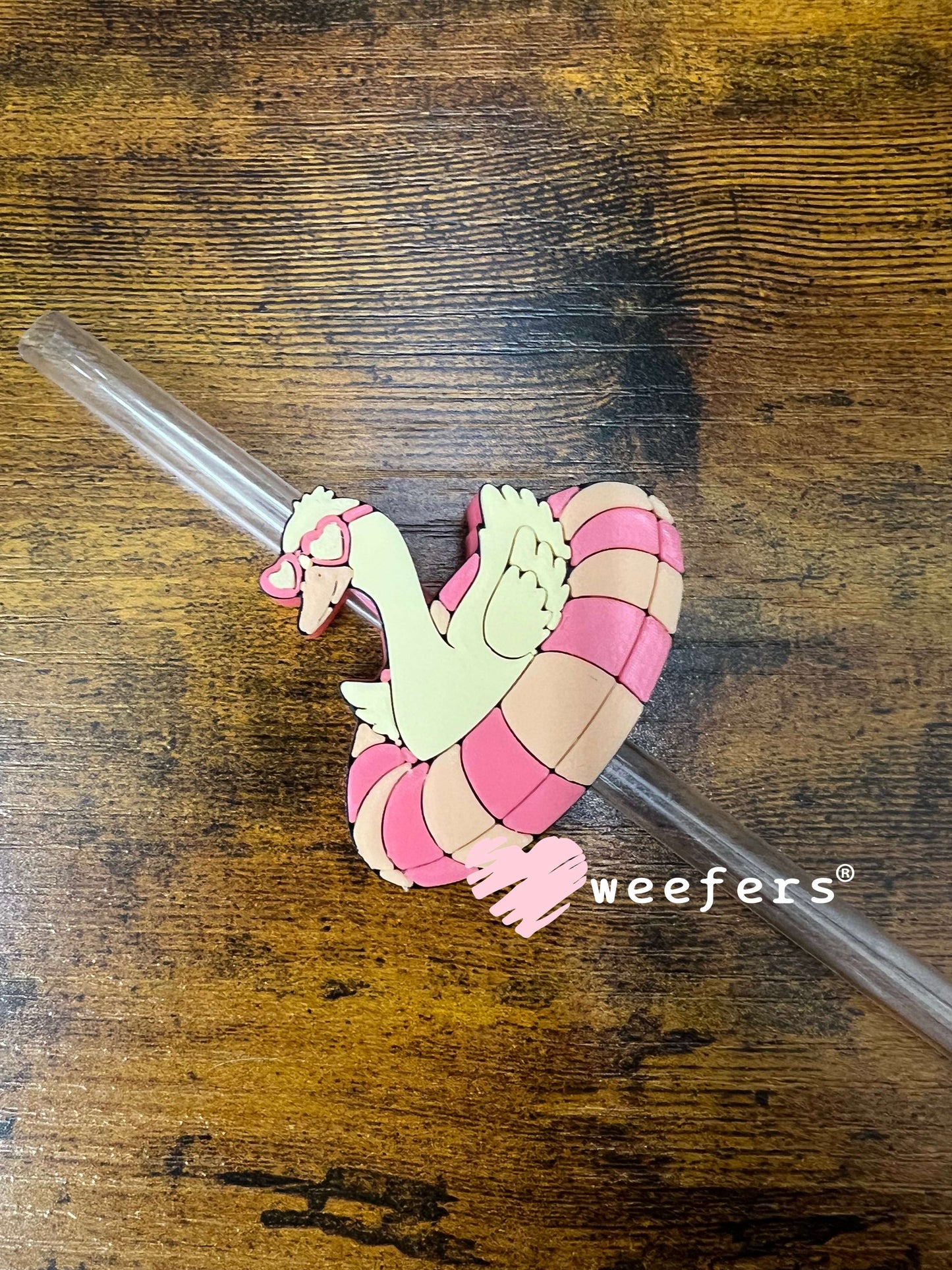 Straw Topper Buddy - Yellow Peach Goose Float (Fits both 8mm and 10mm straws) Weefers