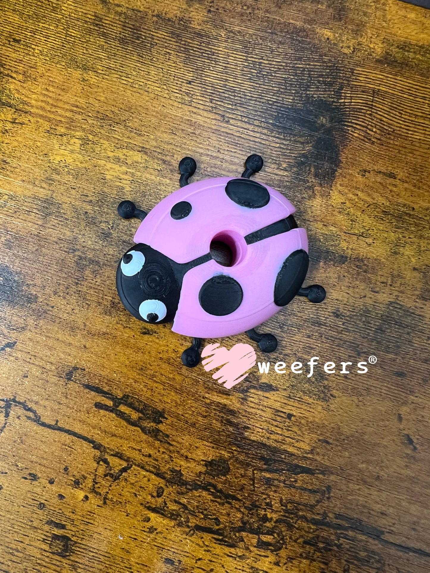 Lid Topper Buddy - Pink Ladybug Weefers