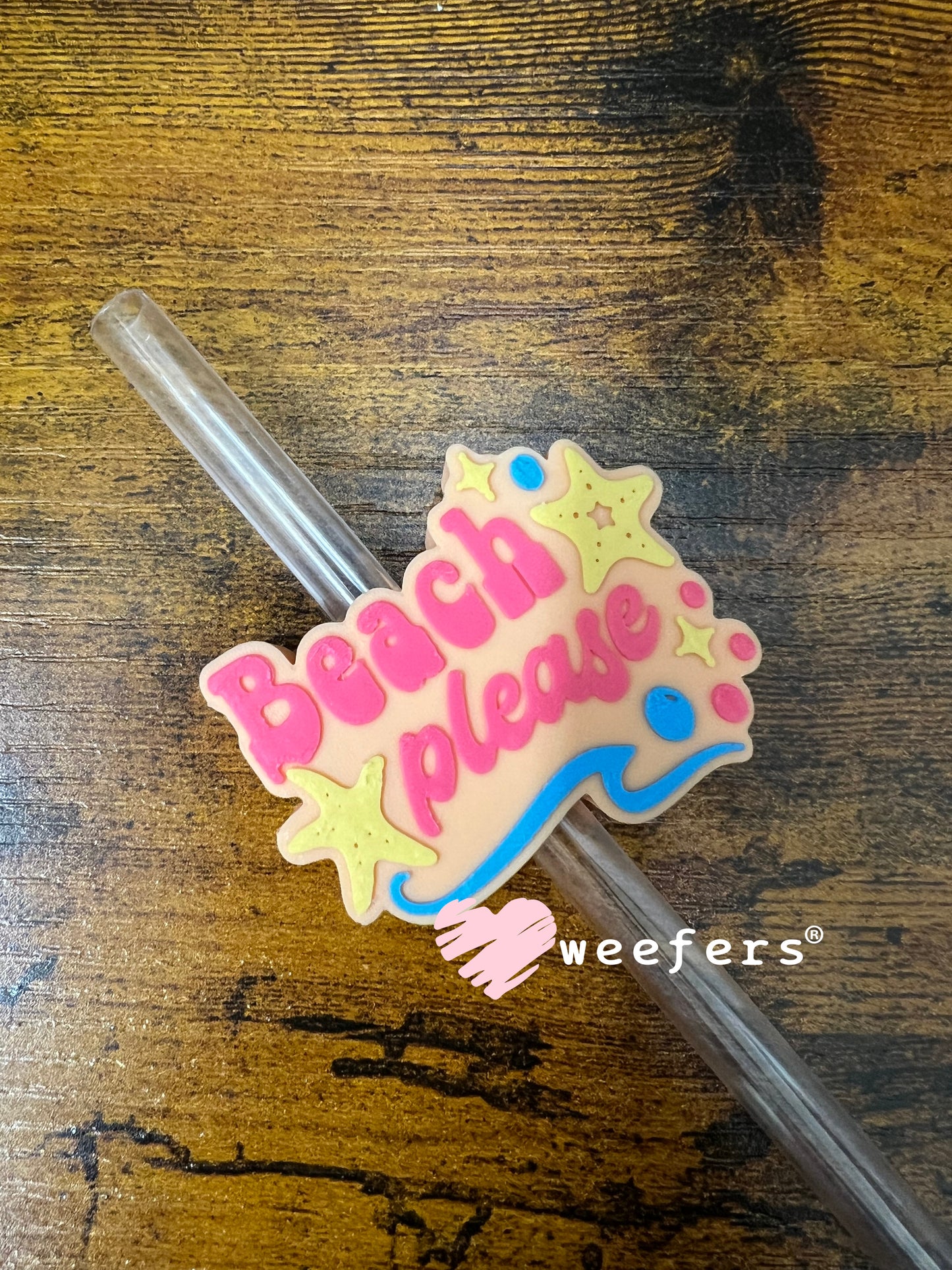 Straw Topper Buddy - Beach Please (Fits both 8mm and 10mm straws) Weefers