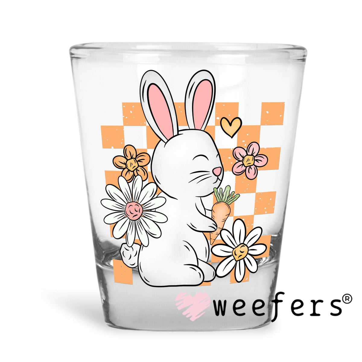 Honey Spring Bunny UV DTF Decal Shot Glass Heavy Base Weefers