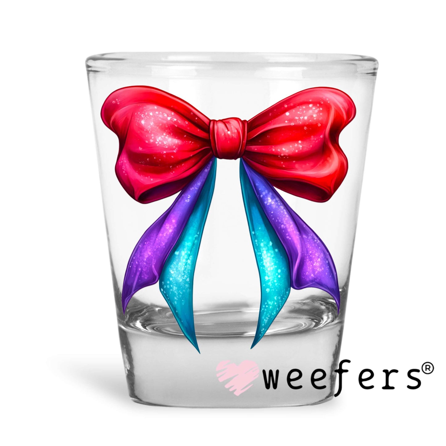 Mermaid Bow UV DTF Decal Shot Glass Heavy Base Weefers
