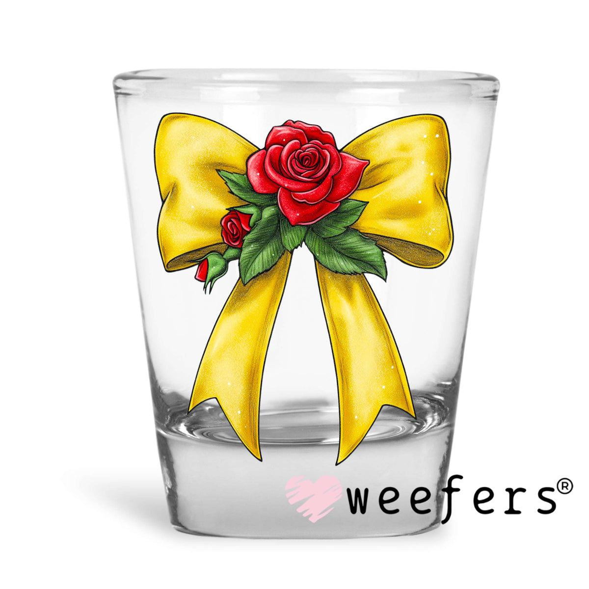 Belle Bow UV DTF Decal Shot Glass Heavy Base Weefers