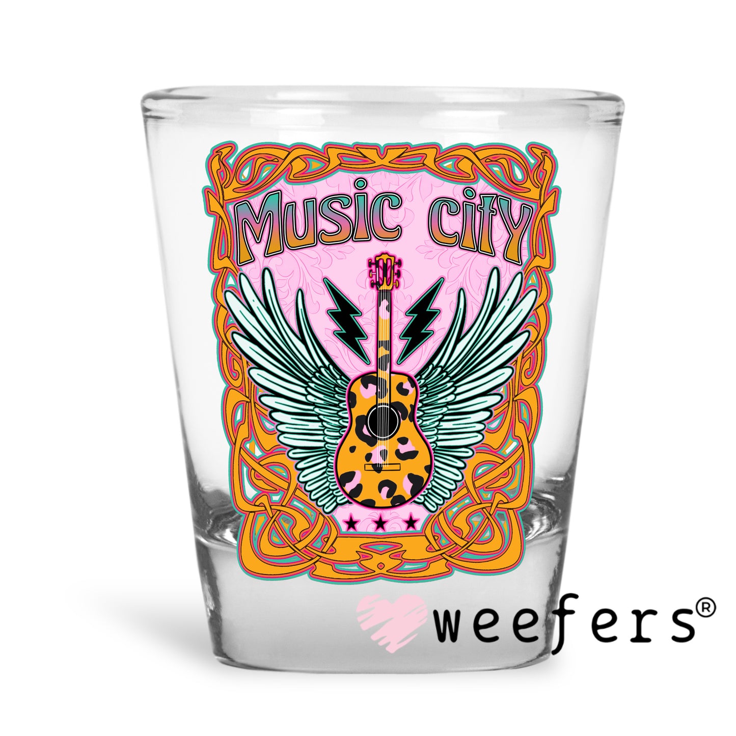 Music City UV DTF Decal Shot Glass Heavy Base Weefers