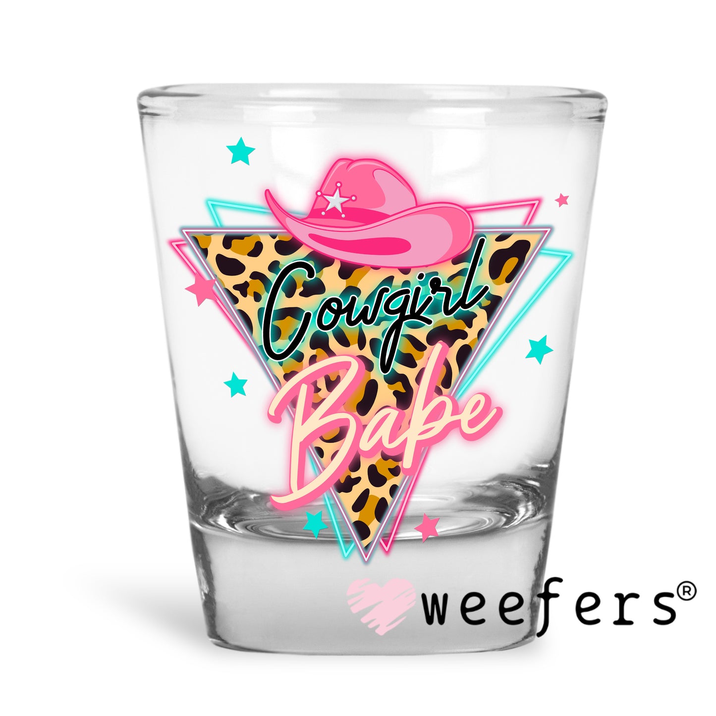 Cowgirl Babe UV DTF Decal Shot Glass Heavy Base Weefers