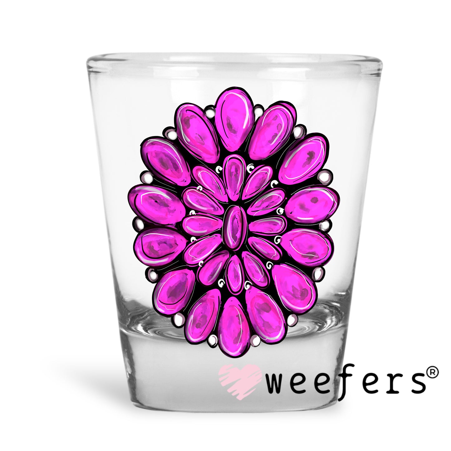 Purple Western Jewel UV DTF Decal Shot Glass Heavy Base Weefers