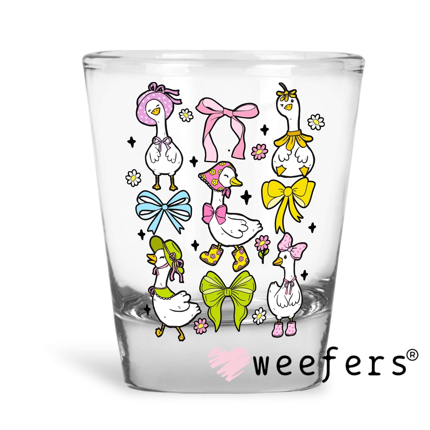 Goose Friends UV DTF Decal Shot Glass Heavy Base Weefers