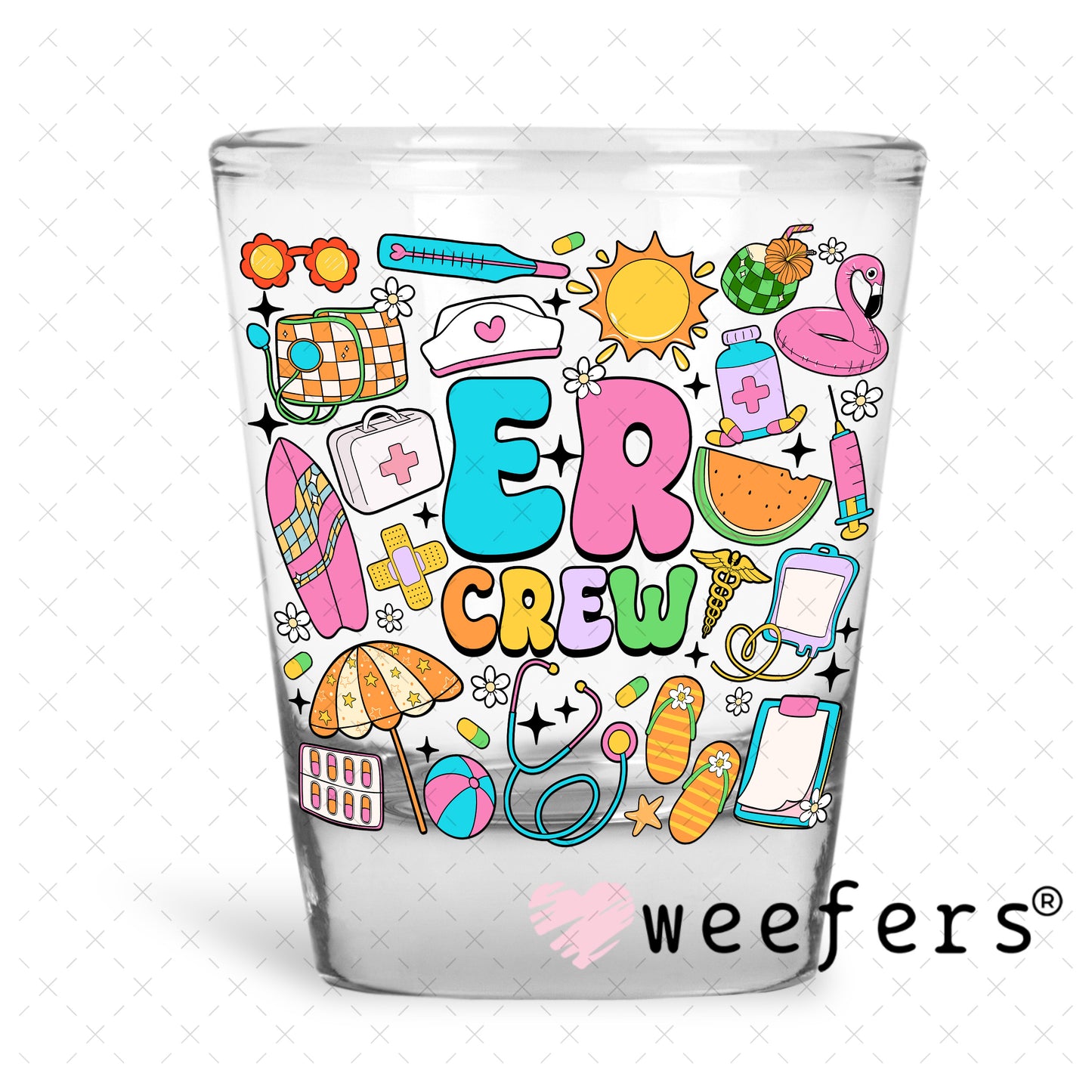 ER Crew UV DTF Decal Shot Glass Heavy Base Weefers