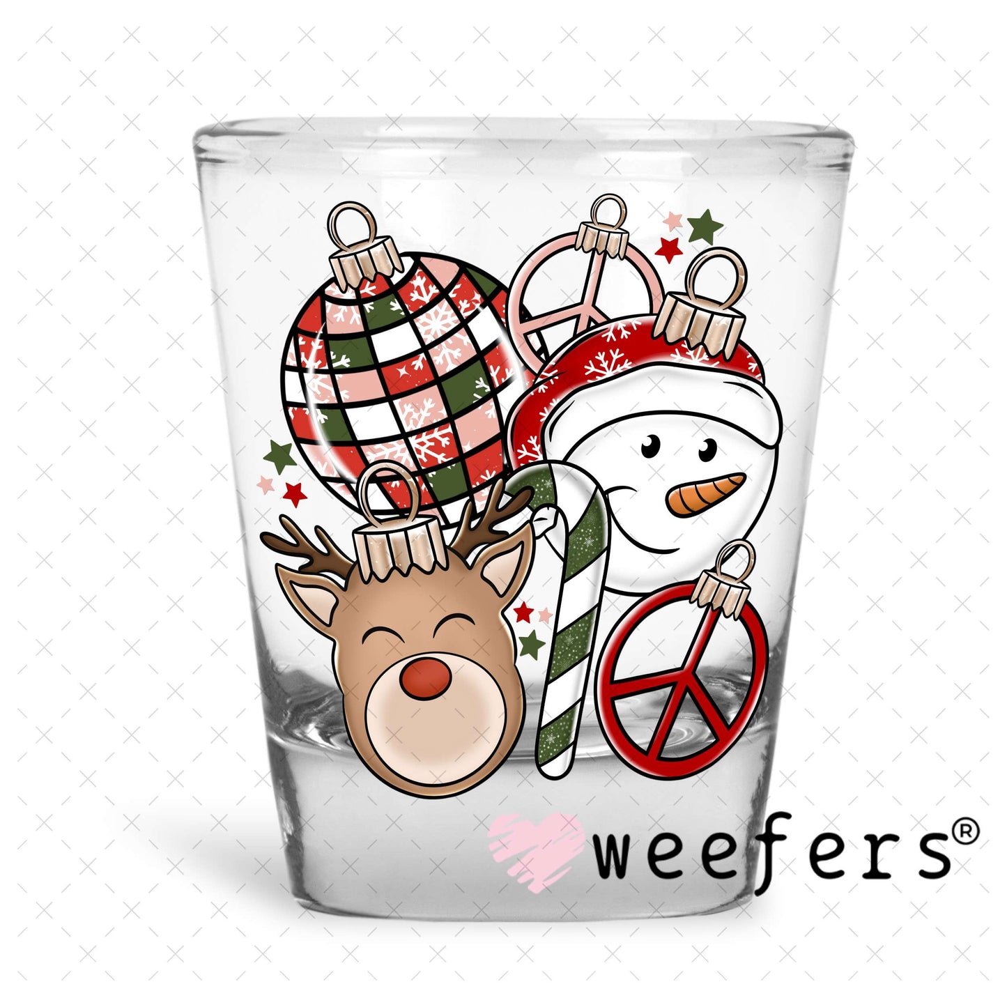 Christmas Friends UV DTF Cup Wrap Shot Glass Heavy Base Weefers